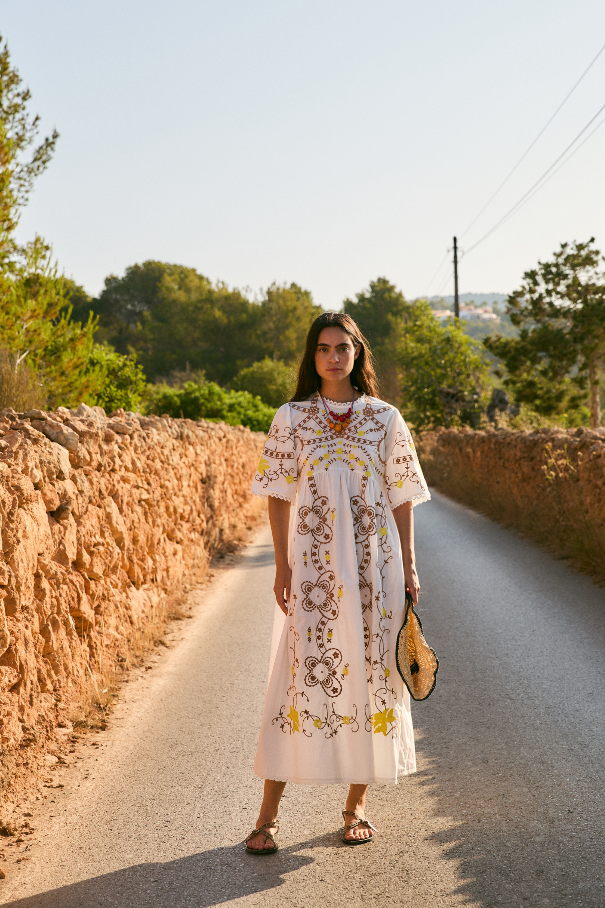 VESTIDO AMAPOLA EMBROIDERY CRUDO
