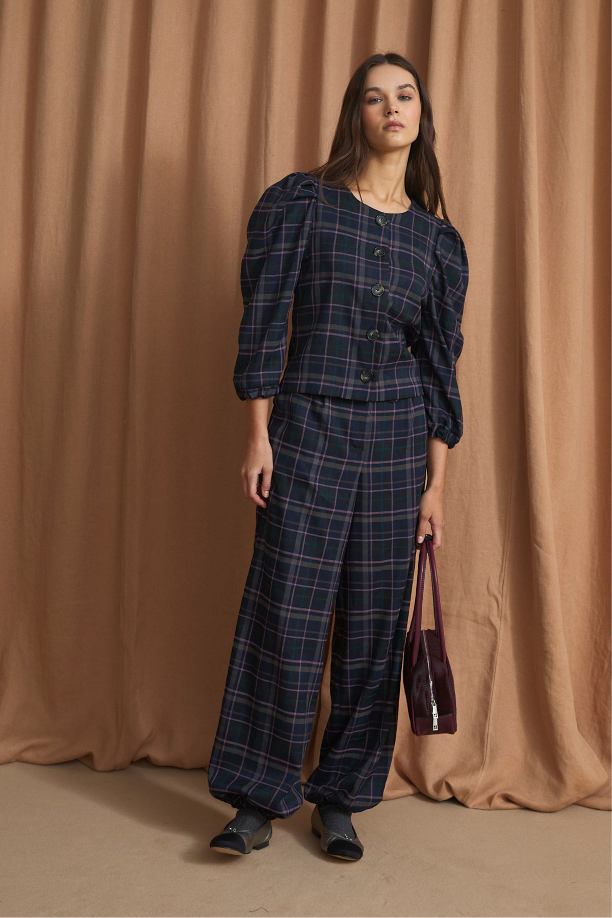 CHAQUETA FAROL TARTAN AZUL