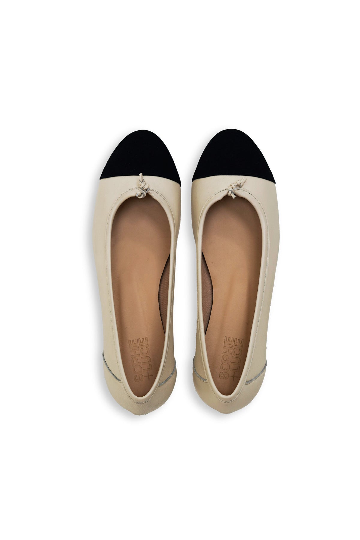 GRAZIA LEATHER ECRU BALLERINA