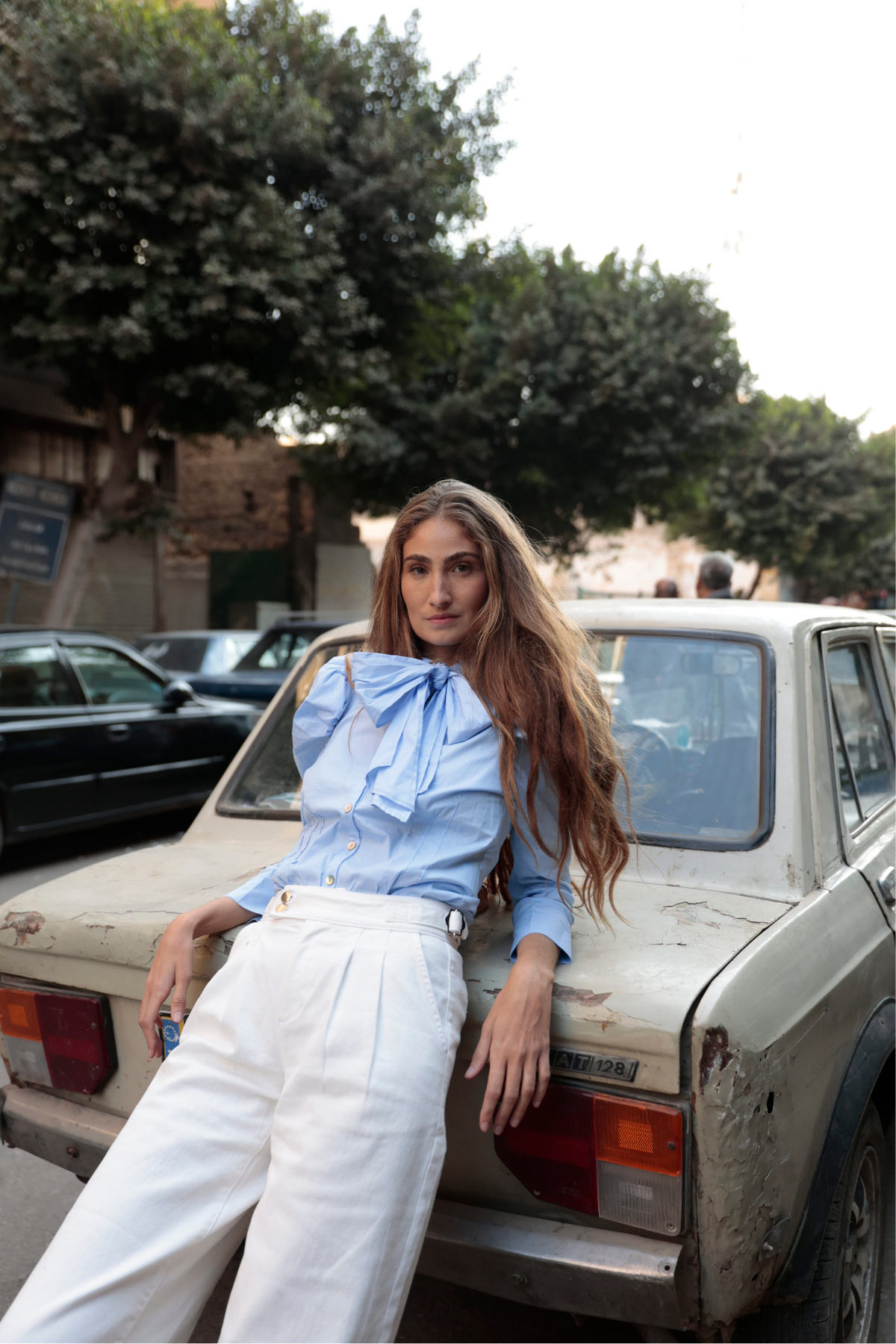 BLUSA PAJARITA POPELIN AZUL