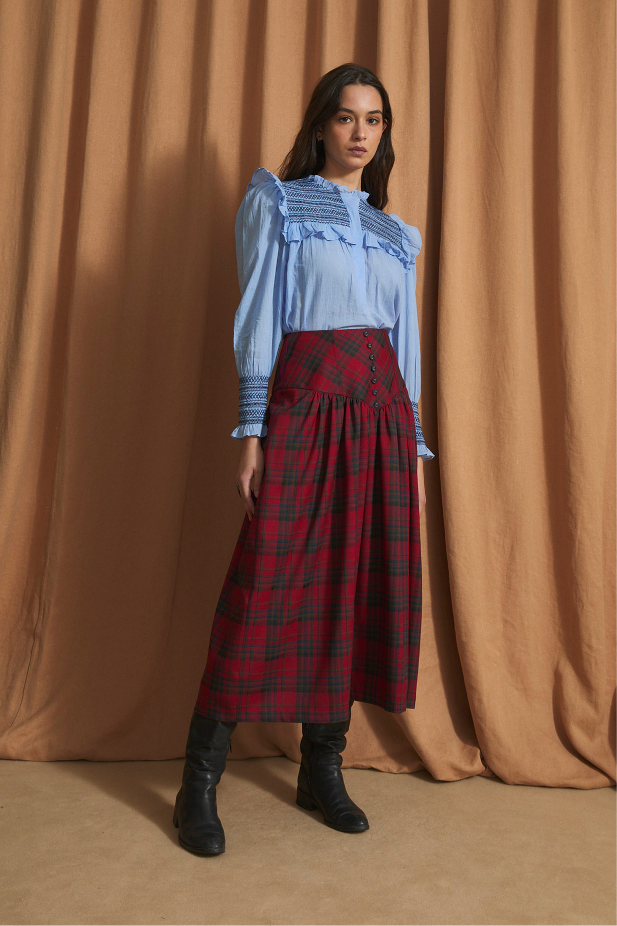 BLUSA CONCHITA VOILE AZUL