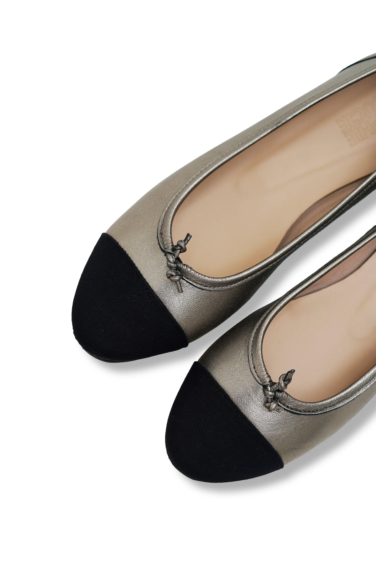 GRAZIA LEATHER SILVER BALLERINA