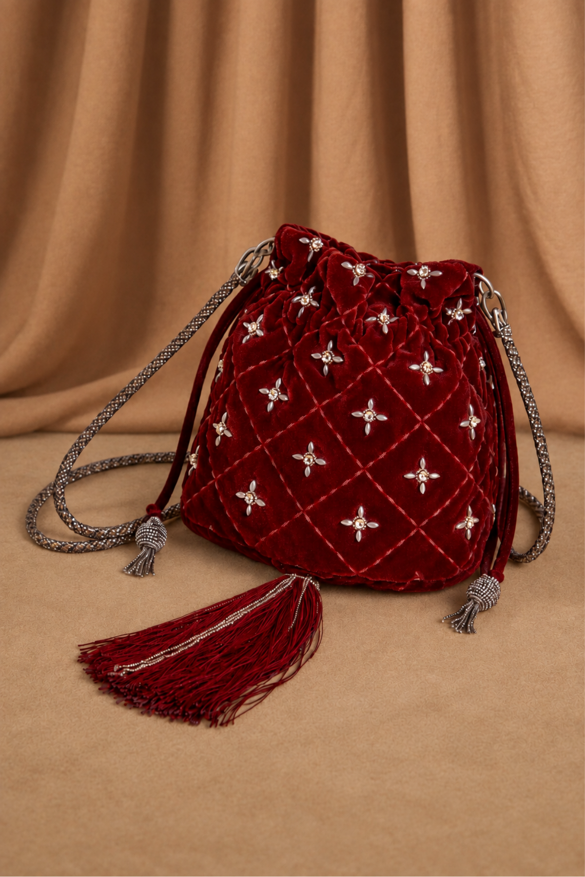 BOLSO GLAM VELVET ROJO