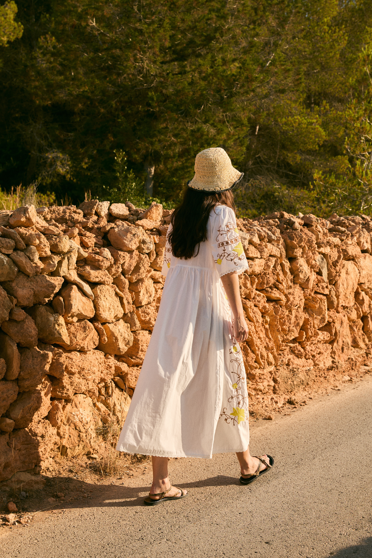 VESTIDO AMAPOLA EMBROIDERY CRUDO