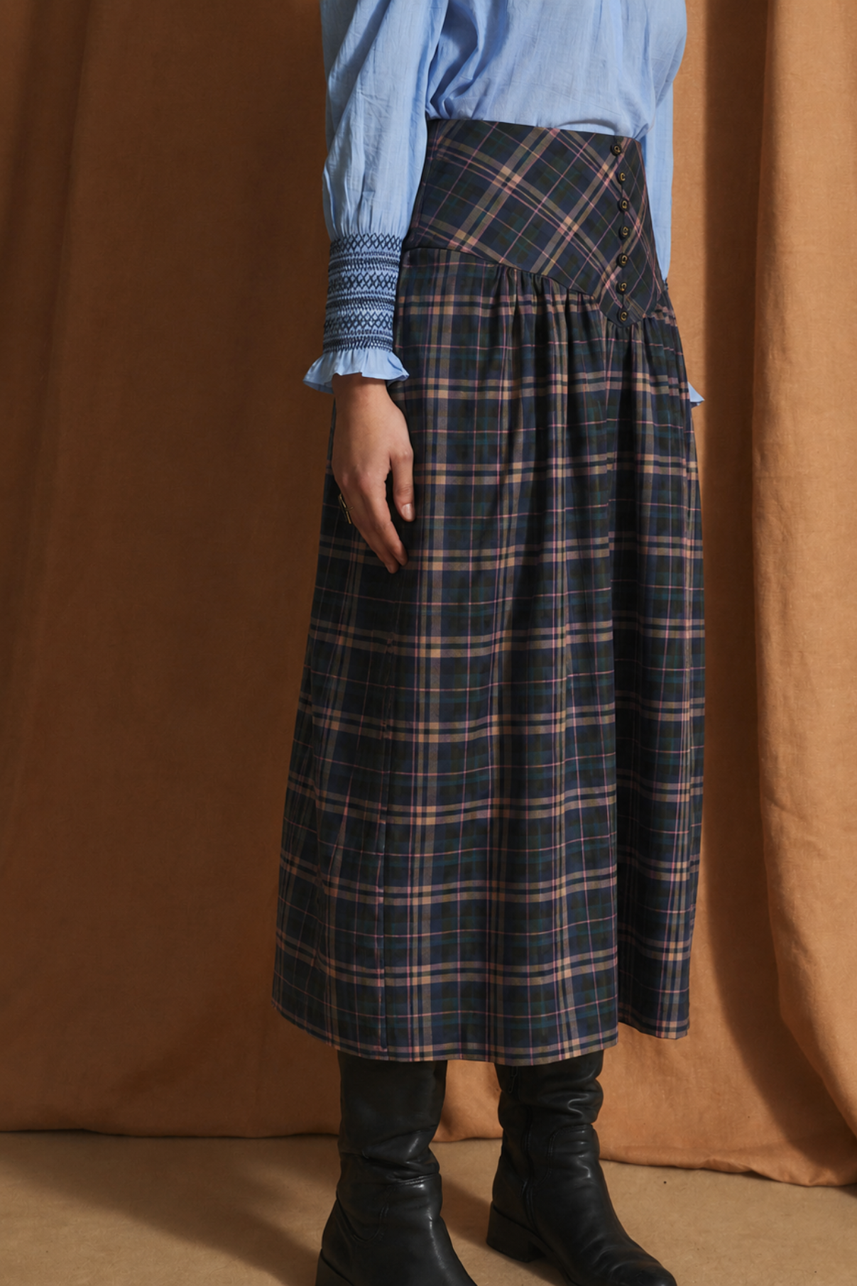 FEDE TARTAN BLUE SKIRT