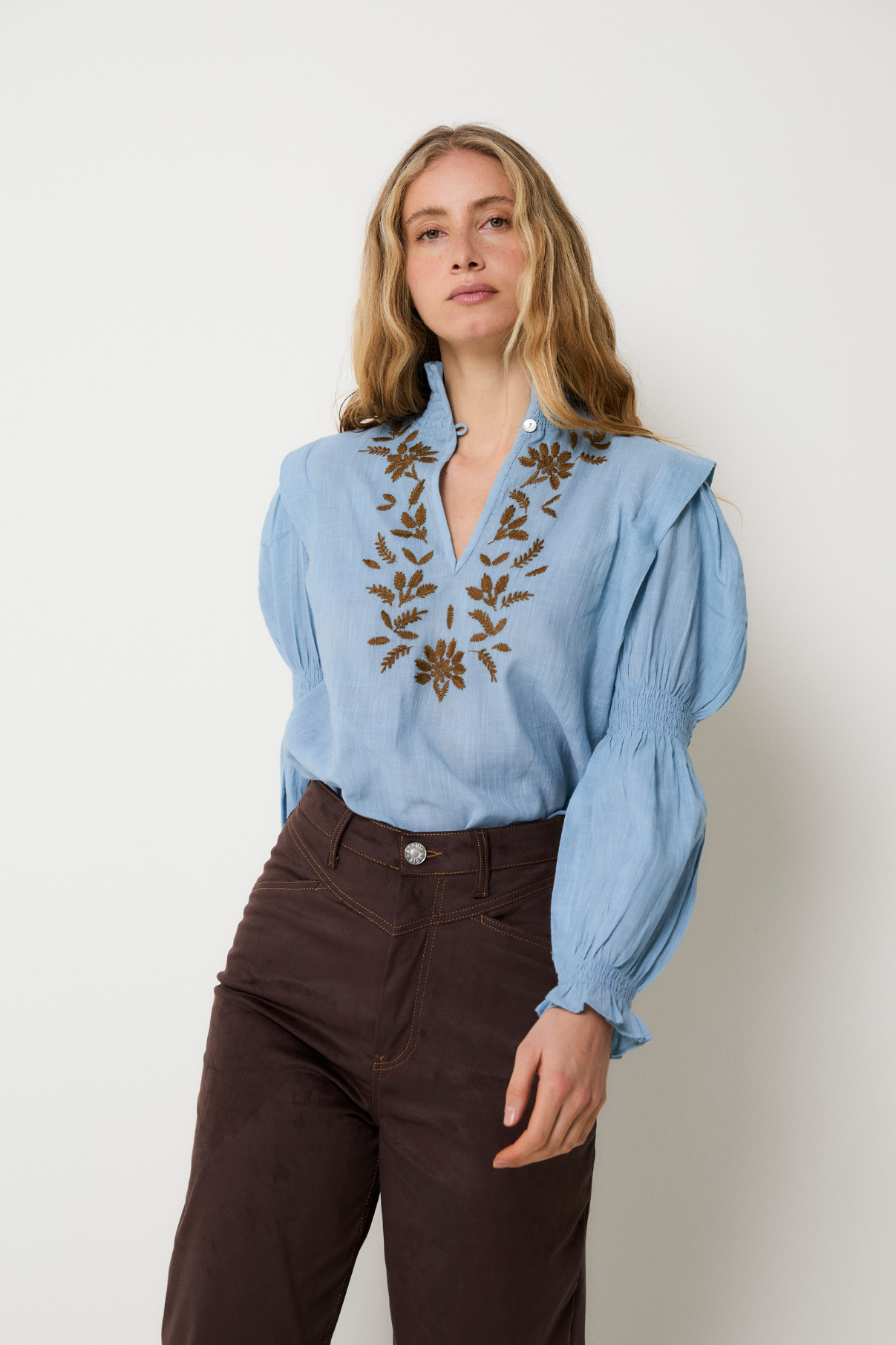 BLUSA LUPE EMBROIDERY AZUL