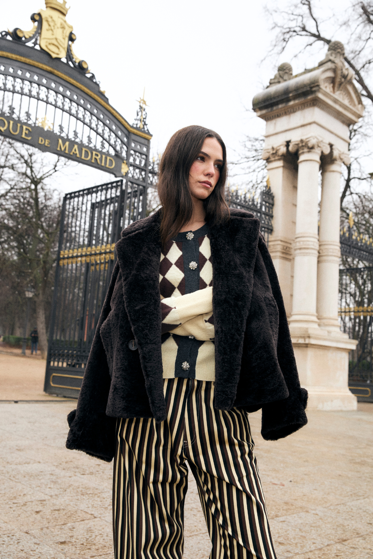 CHAQUETA ARLEQUIN PUNTO MANTEQUILLA