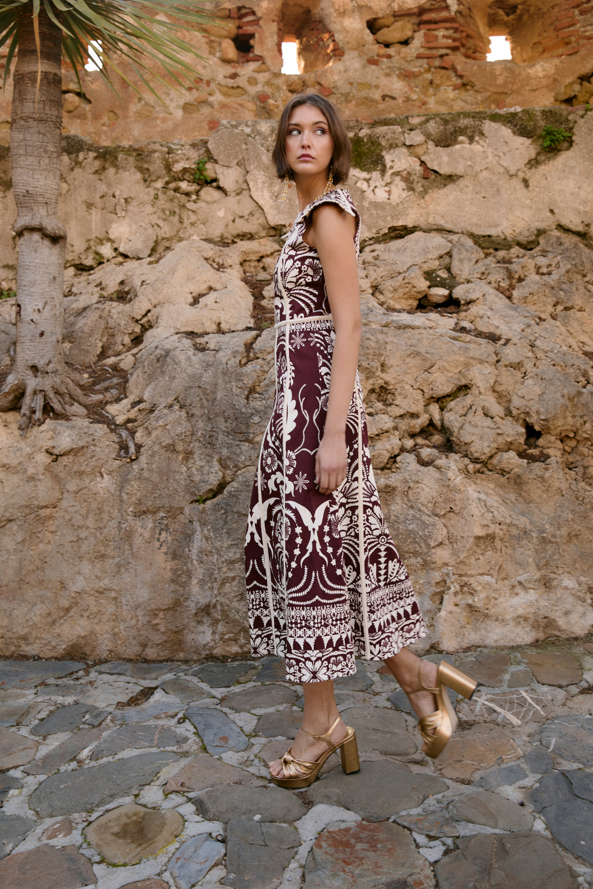 VESTIDO CHRISTIAN ITALIA BURGUNDY