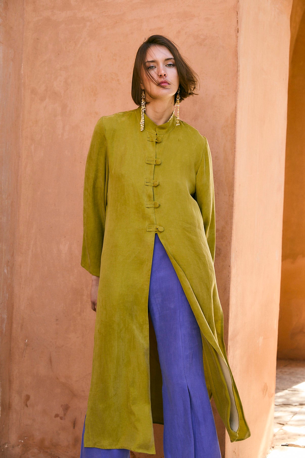 ABRIGO CHINISKI CUPRO OLIVA