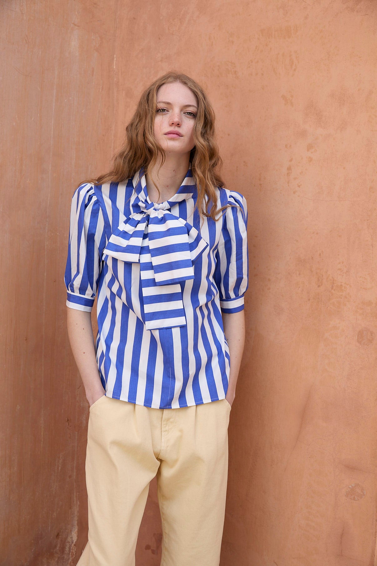 BLUSA LULU RAYAS AZUL