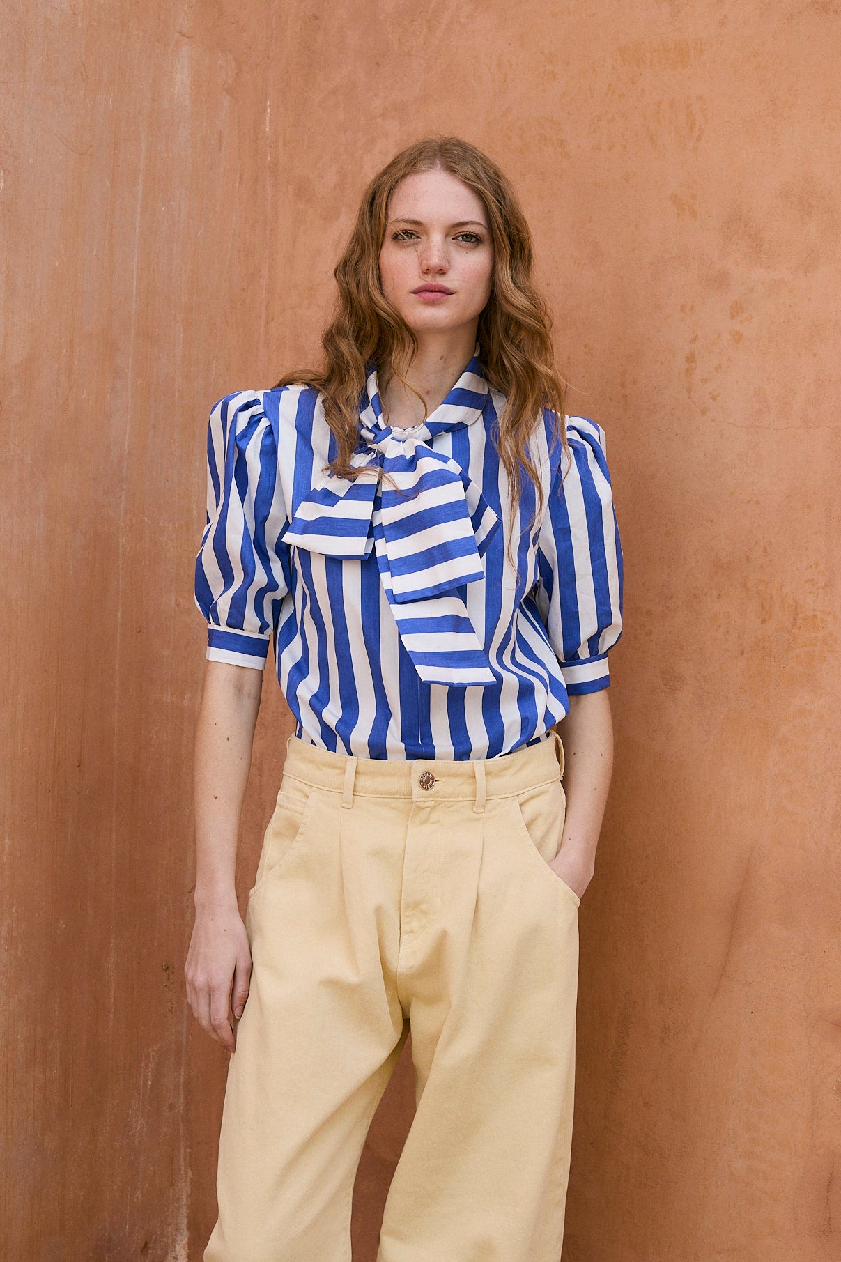 BLUSA LULU RAYAS AZUL