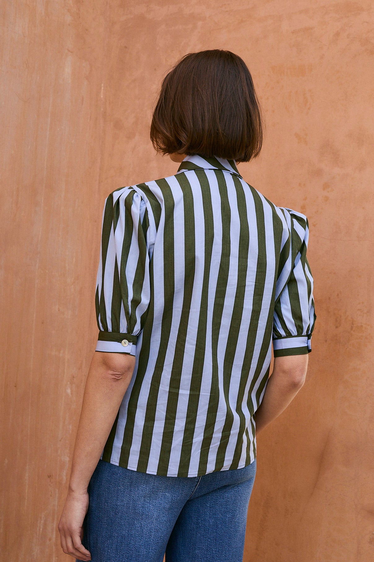 BLUSA LULU RAYAS VERDE