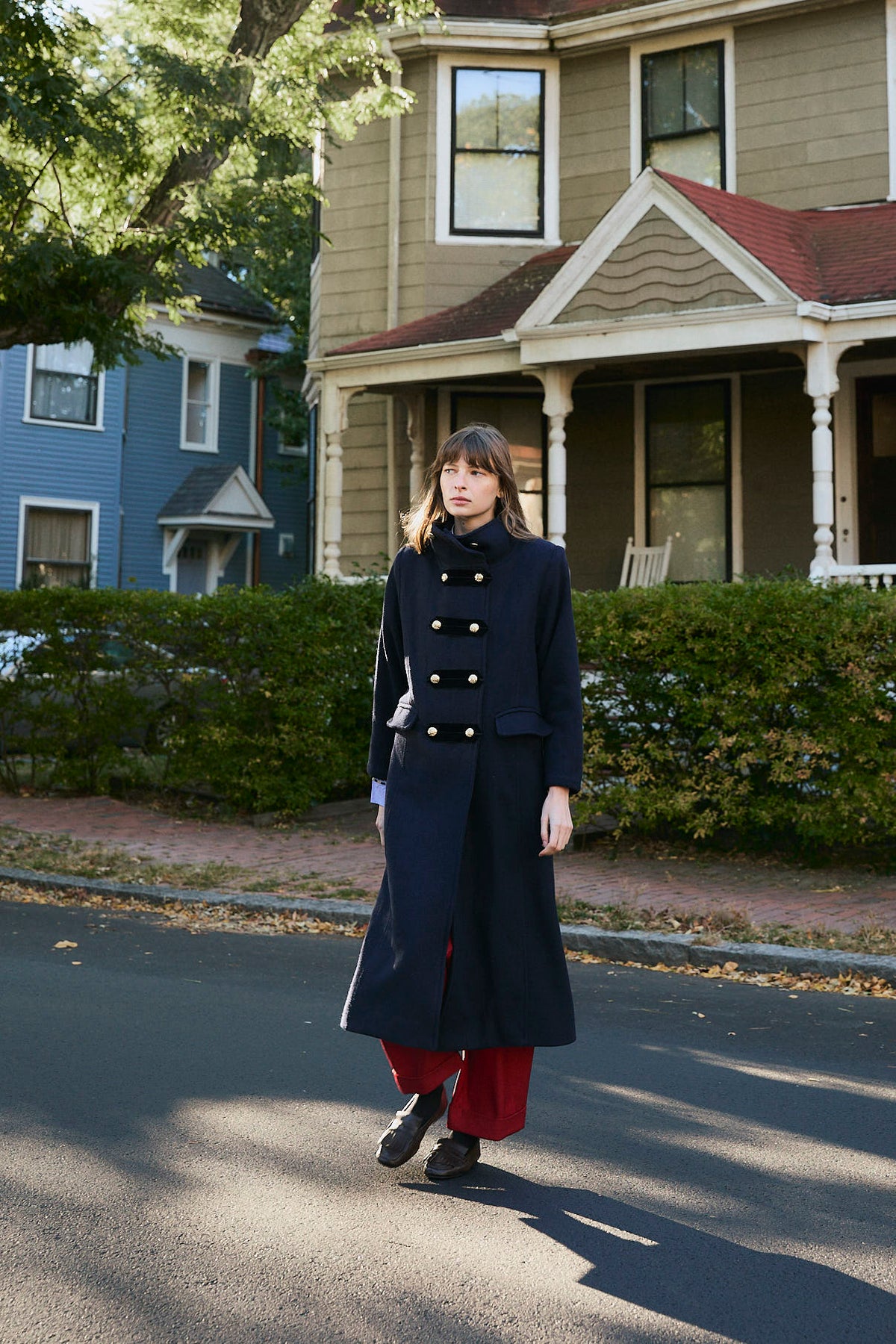 CHIMENEA DIAGONAL NAVY COAT