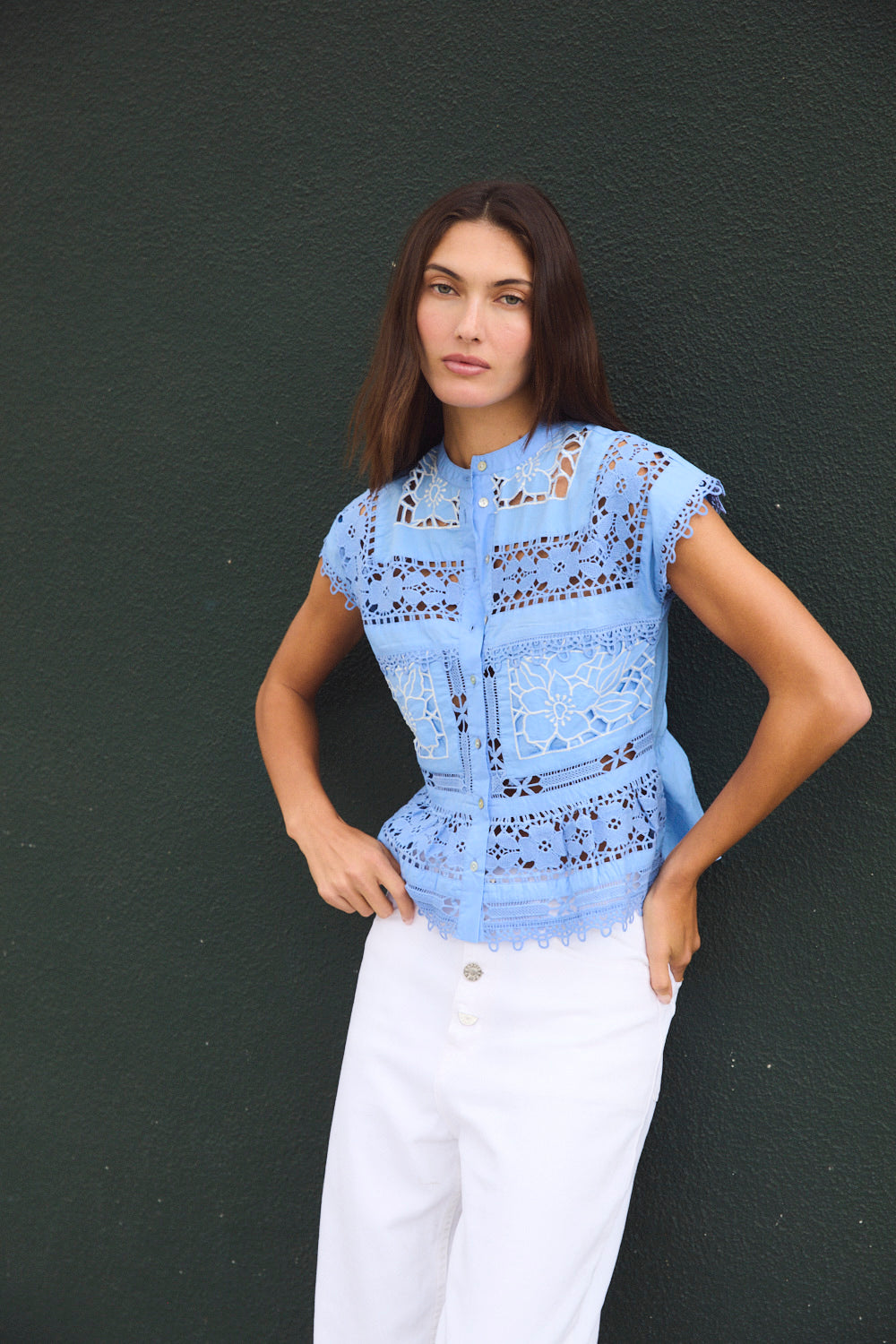 SEA POPELIN BLUE TOP