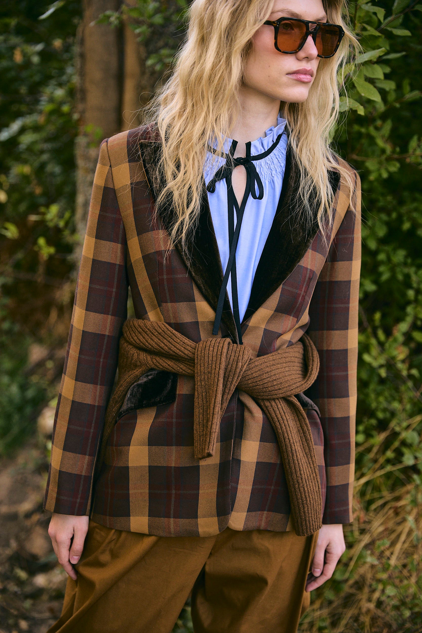 BLAZER ANA MADRAS MARRON