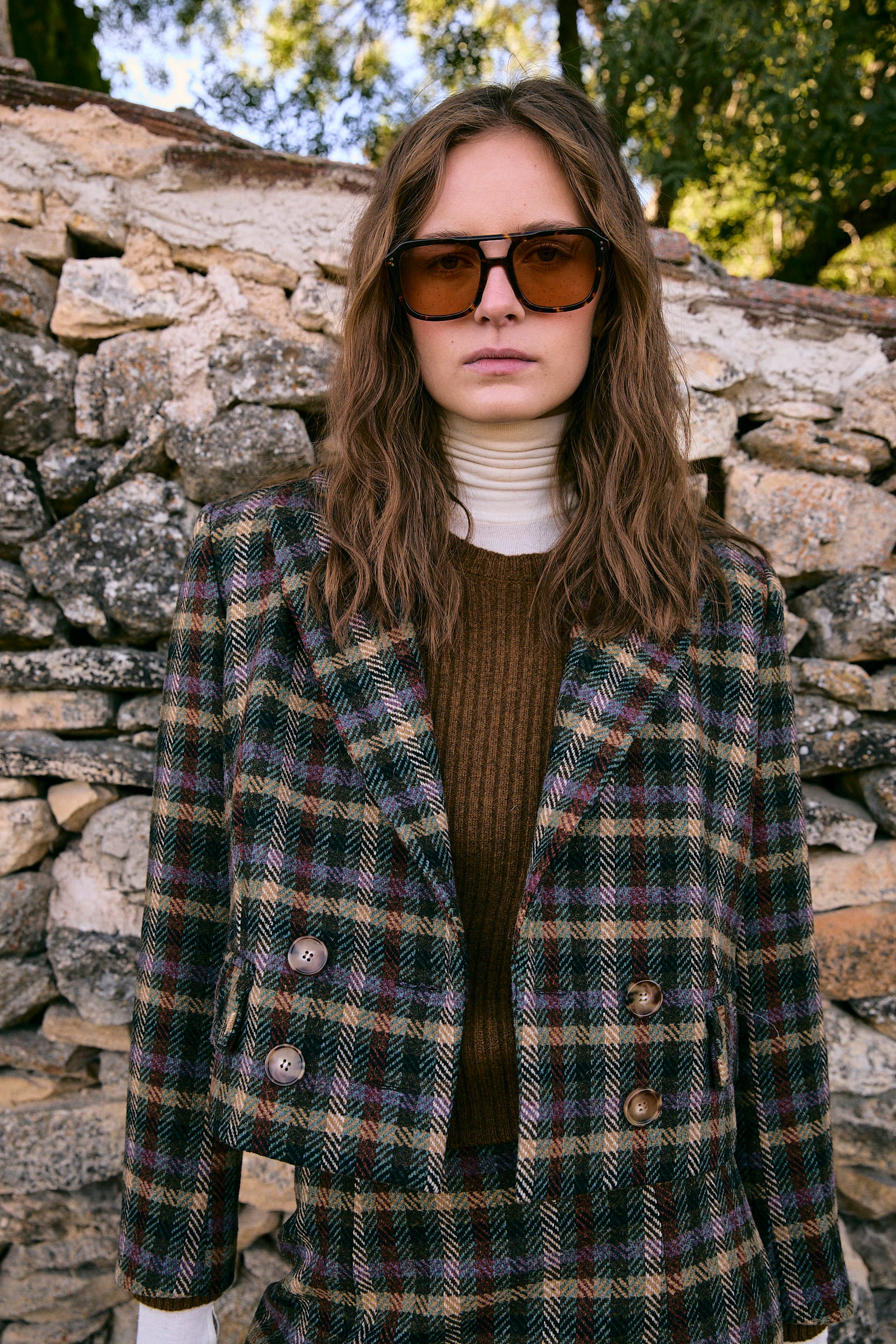 CHAQUETA SPENCER CUADROS MORADO