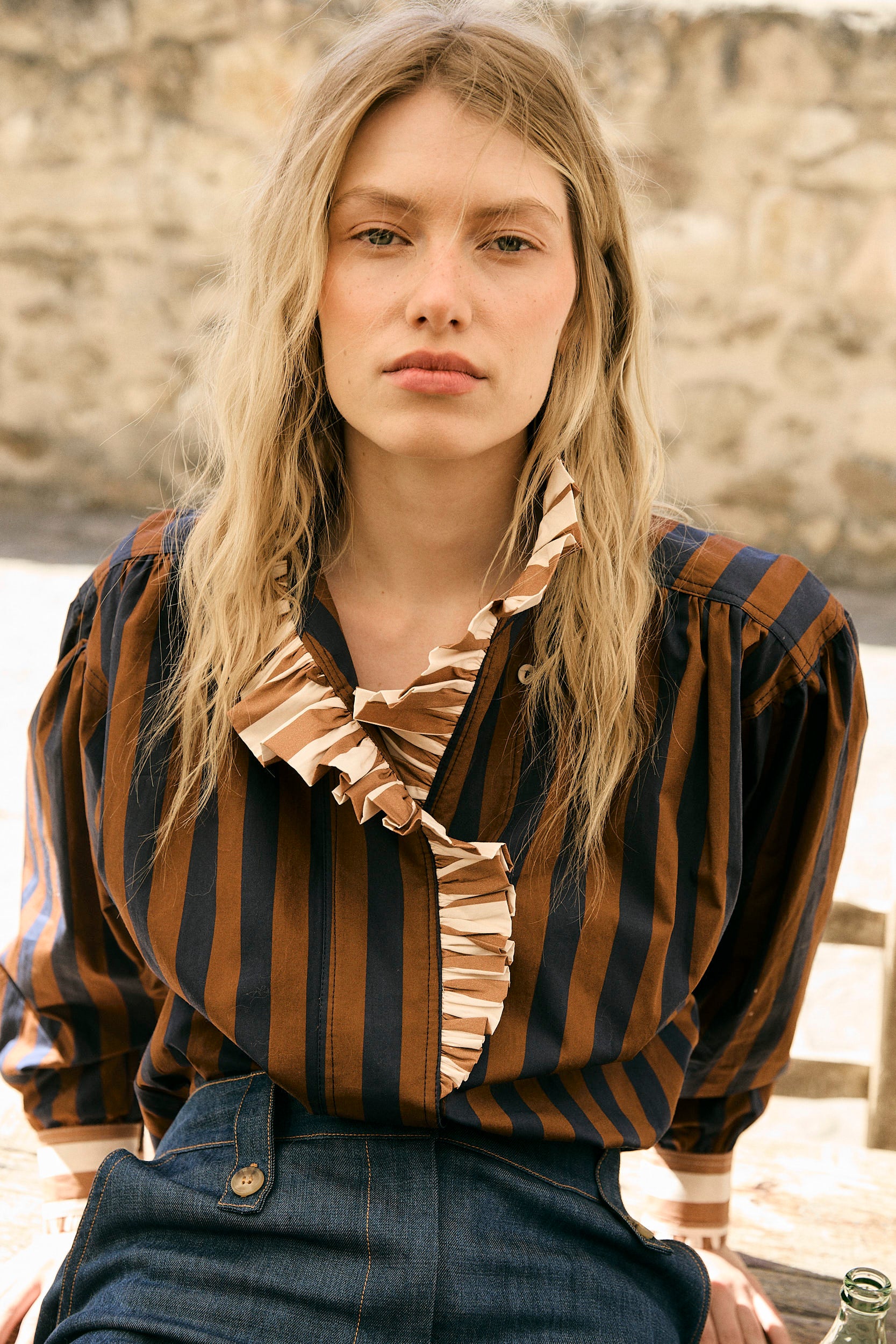 BLUSA MARIBEL RAYA BICOLOR