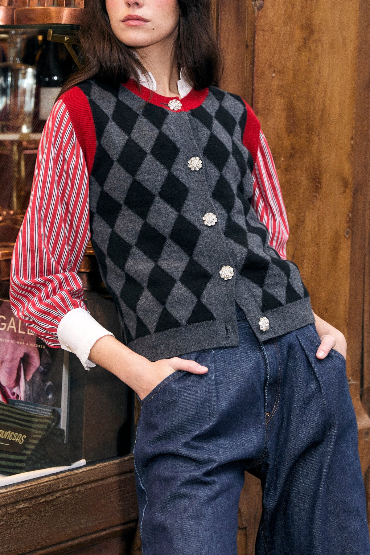 BLUSA CAMILA MINIRAYA ROJO