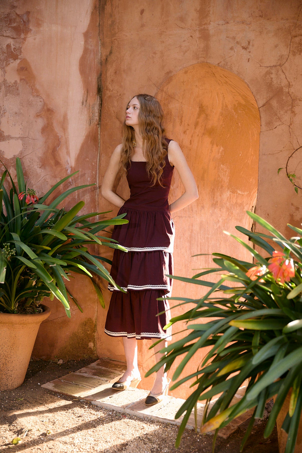 VESTIDO CLO ALGODON BURGUNDY