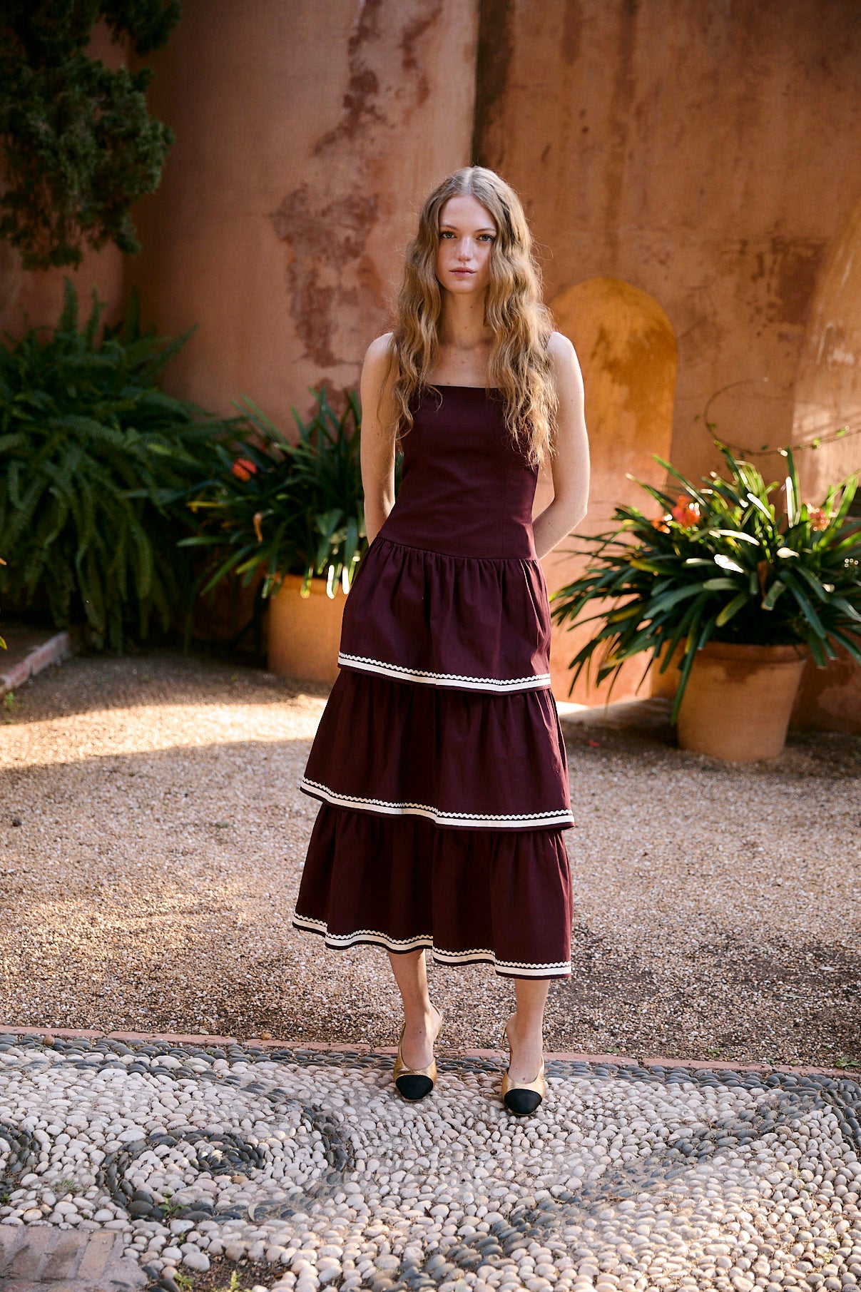 VESTIDO CLO ALGODON BURGUNDY