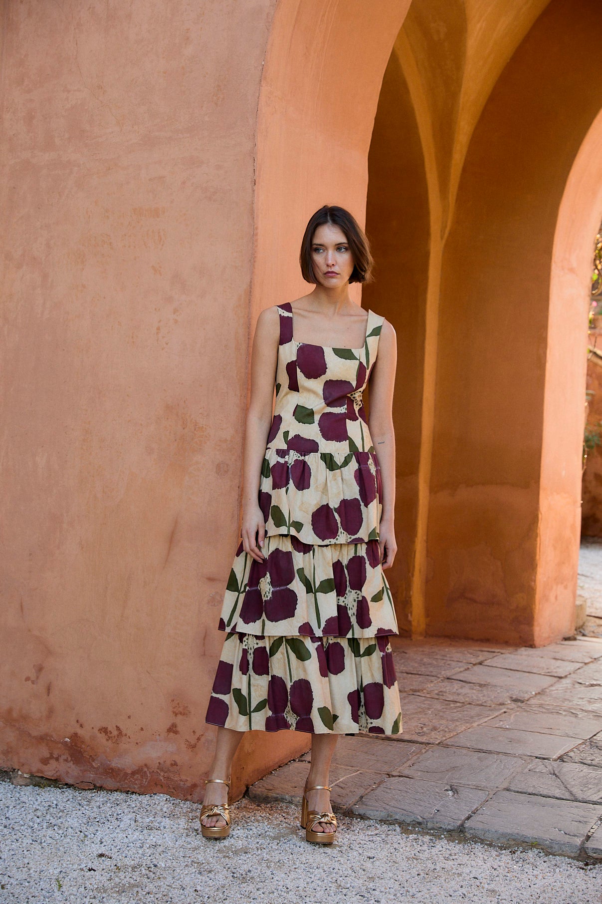 CLO LIRIO BURGUNDY DRESS