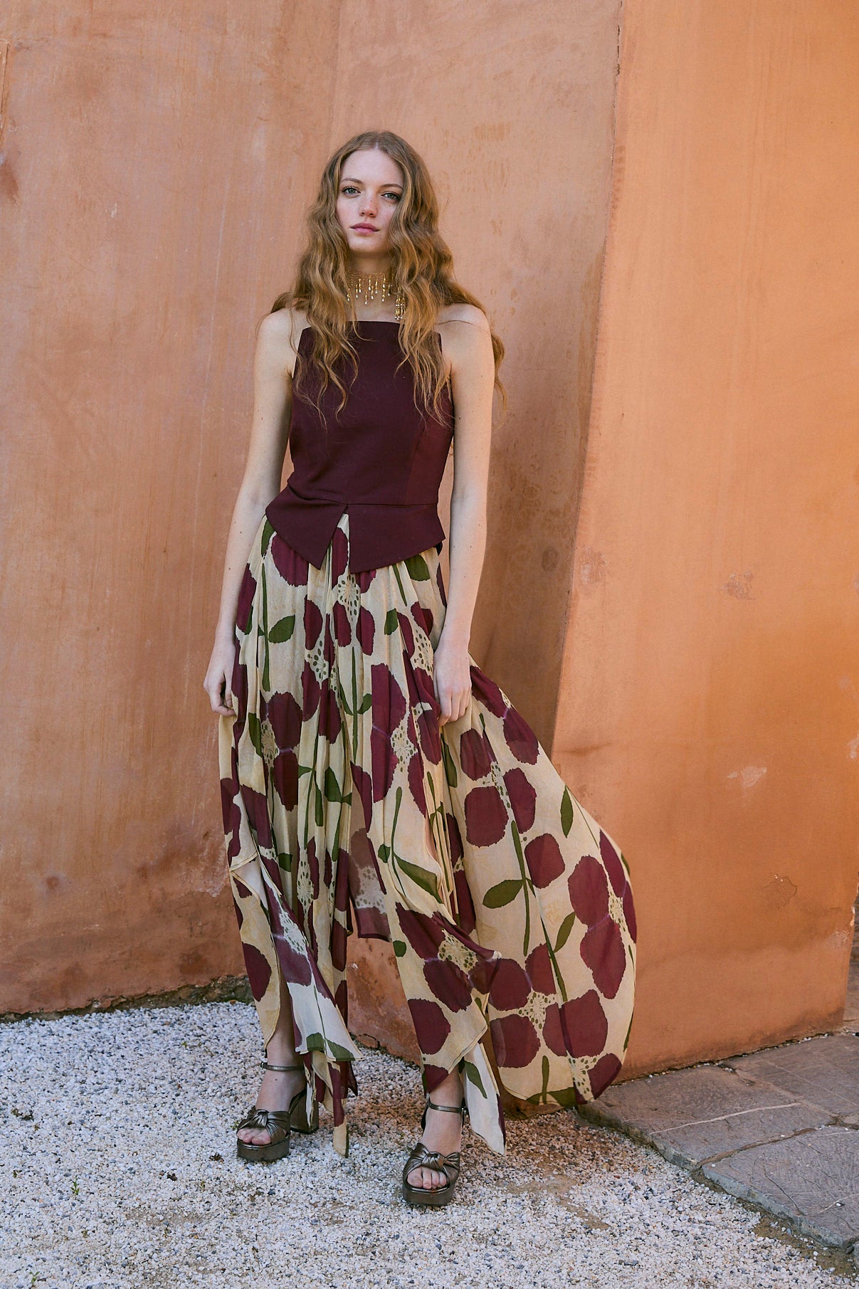 GIGI LIRIO BURGUNDY SKIRT