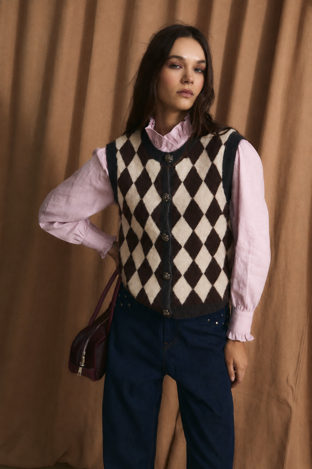 CHALECO ARLEQUIN PUNTO MANTEQUILLA