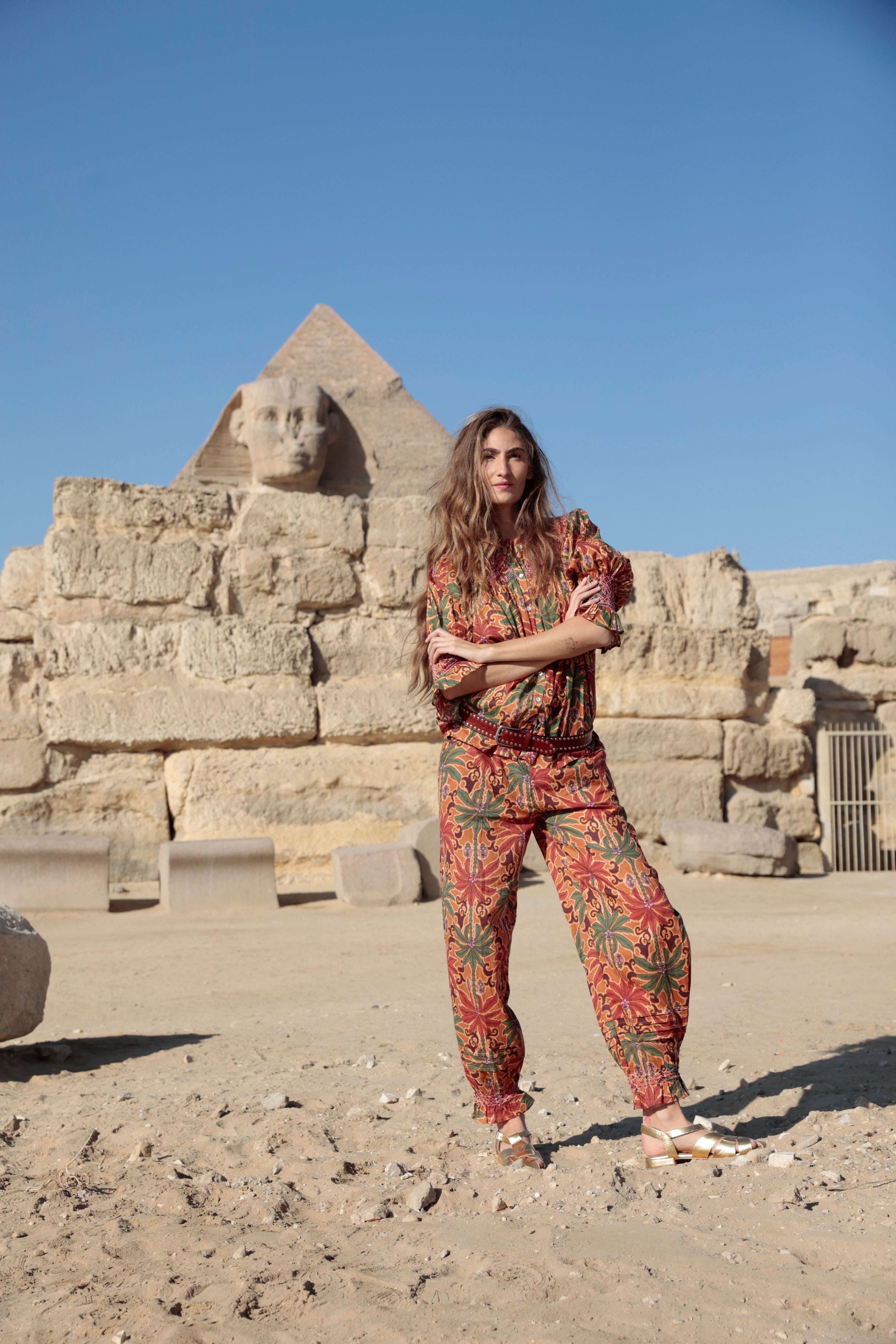 BLUSA TULA PALMAS TEJA