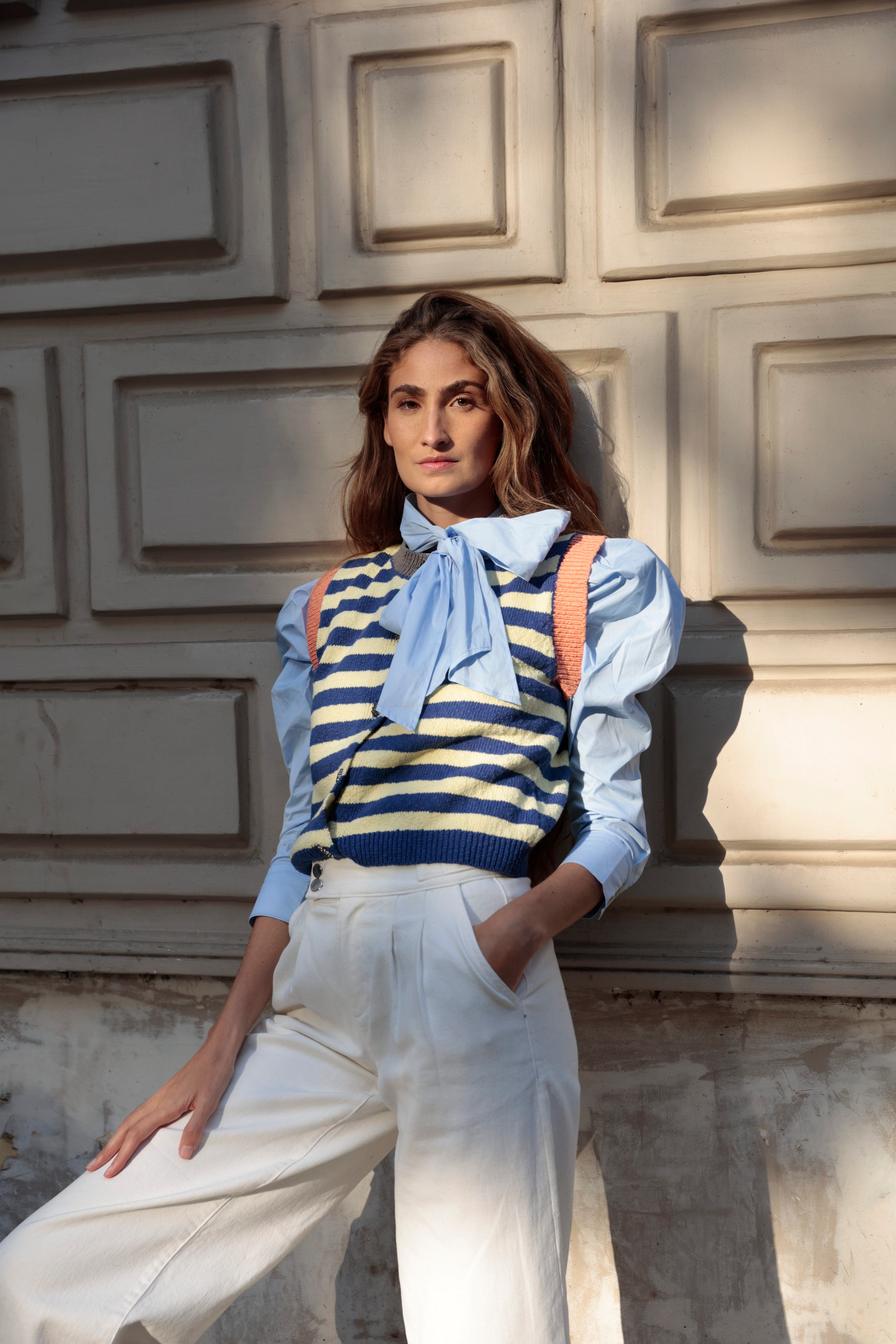 CHALECO MARINERO PUNTO AZUL