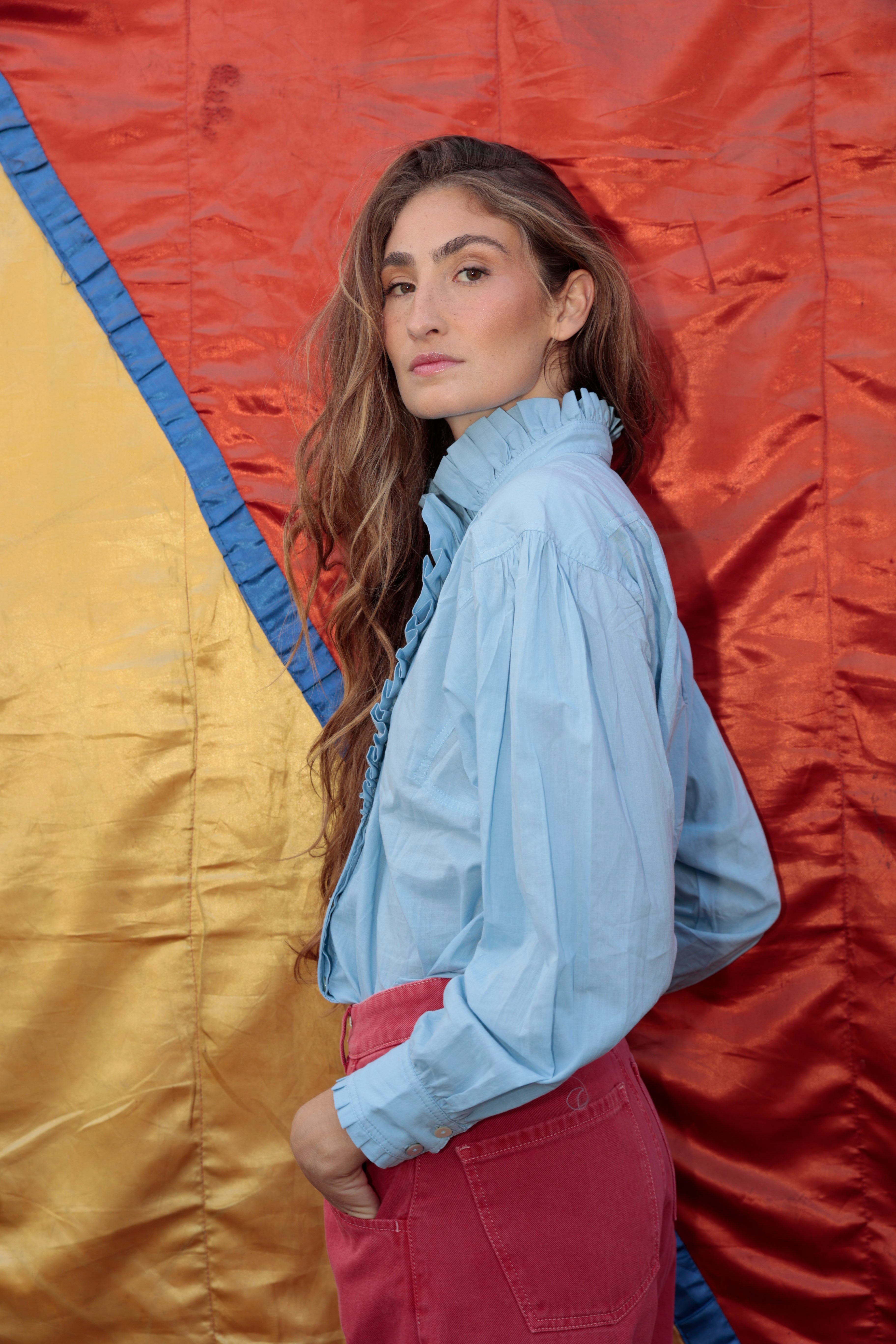 BLUSA MARIBEL VOILE AZUL