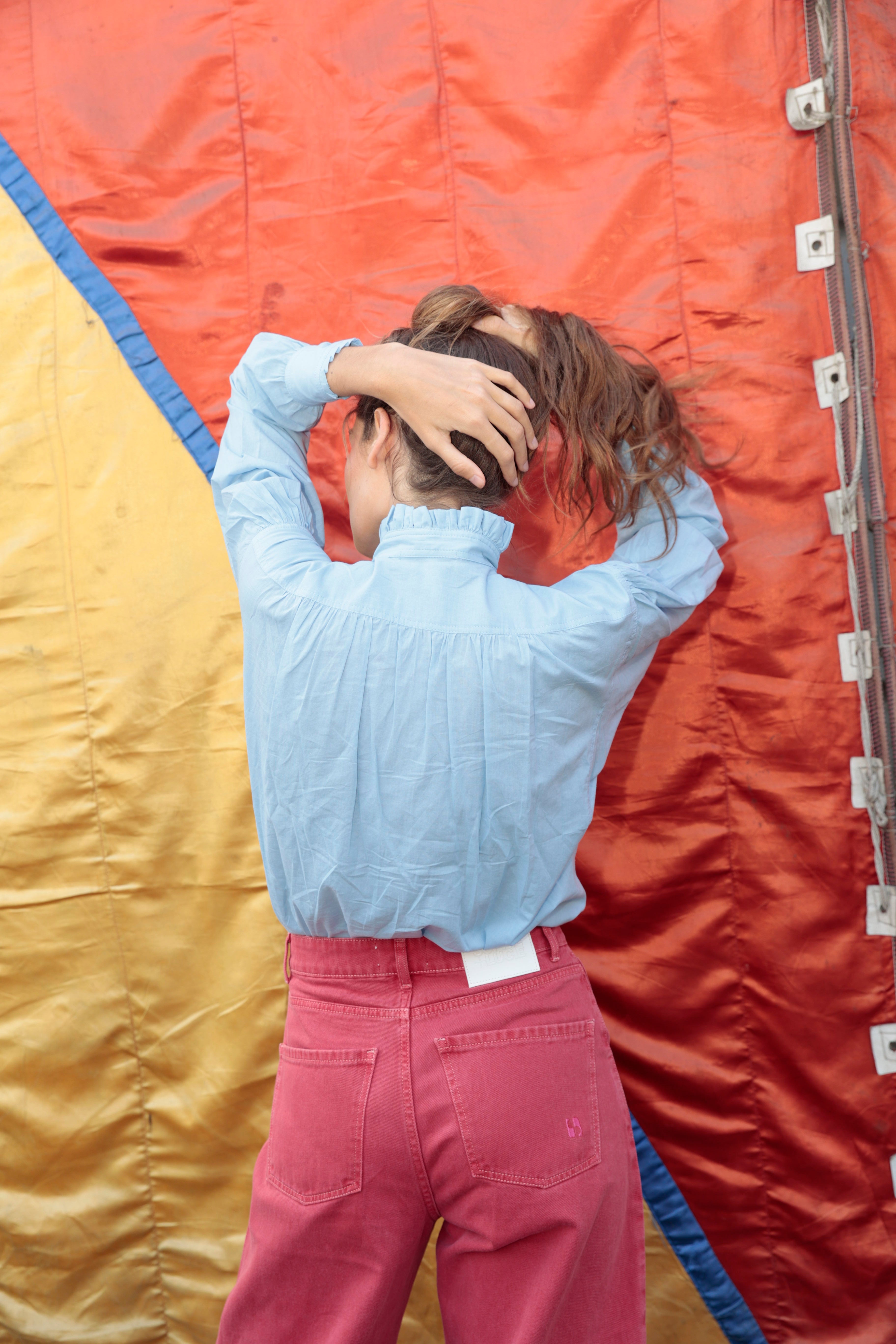 BLUSA MARIBEL VOILE AZUL