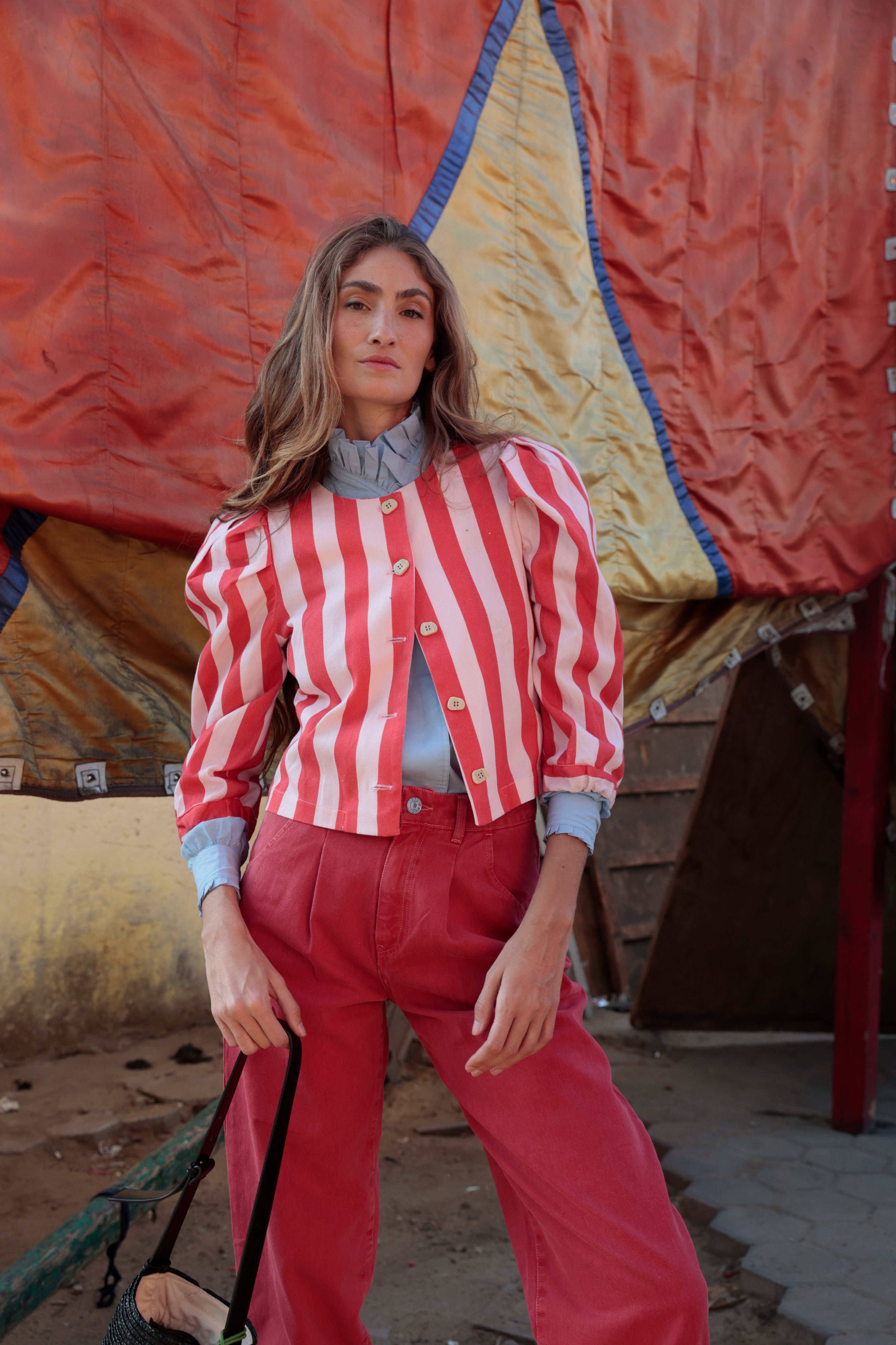 CHAQUETA FAROL BARRAS ROJO