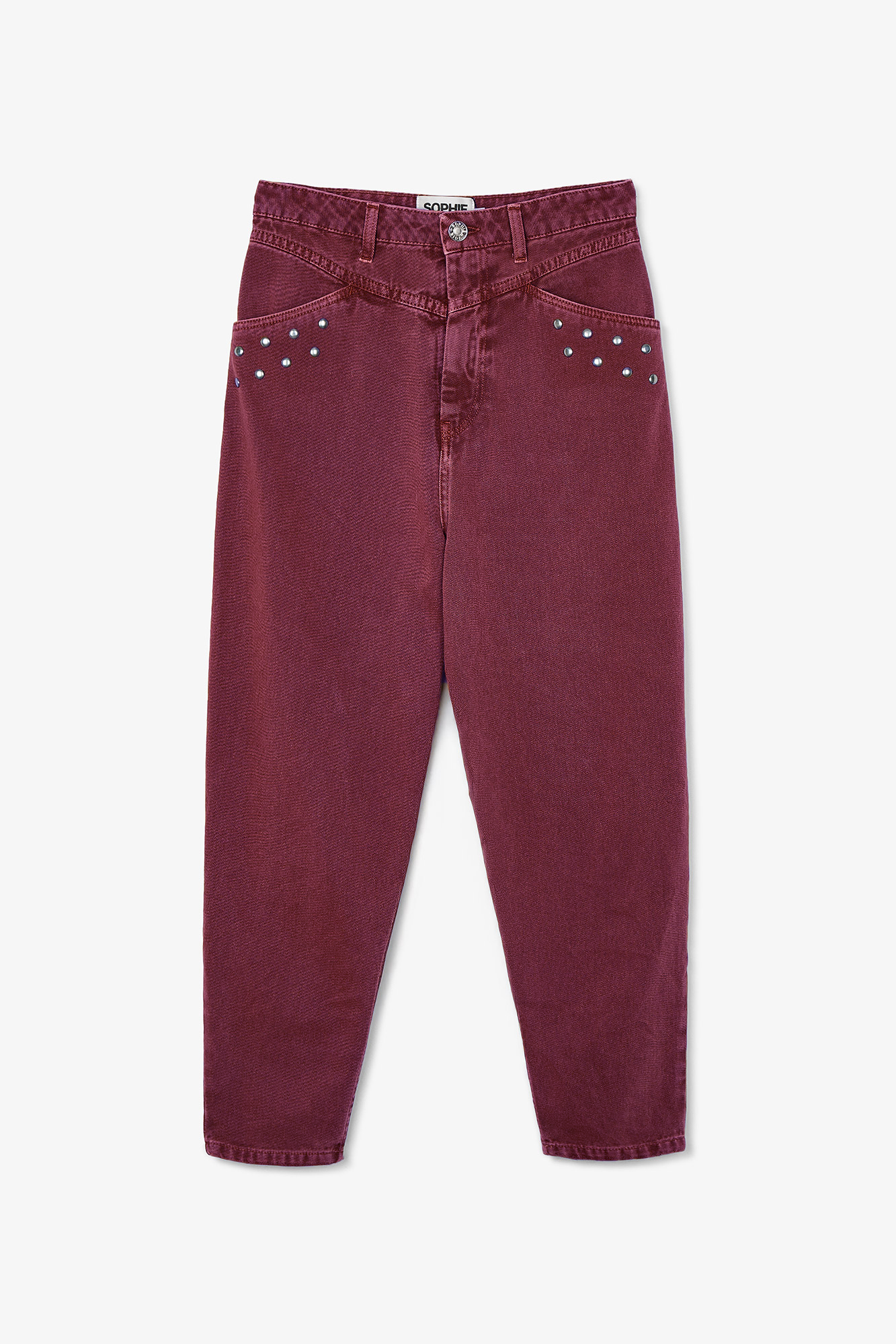 JEANS CORSE TACHAS BURGUNDY