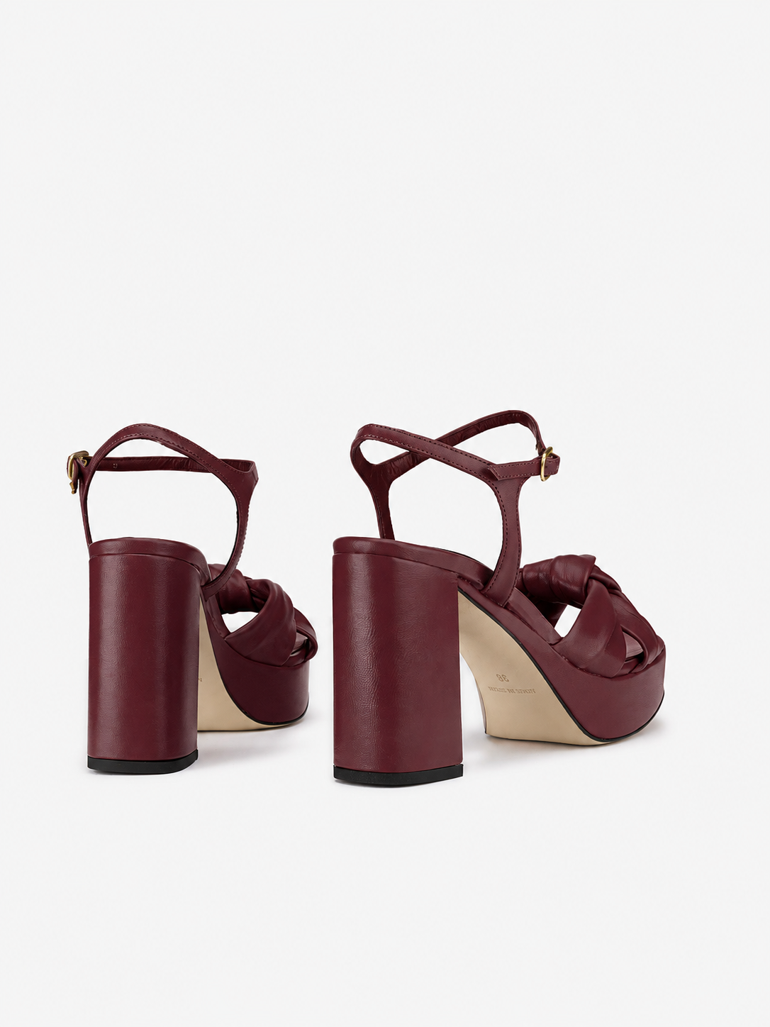 LILY LEATHER BURGUNDY SANDAL