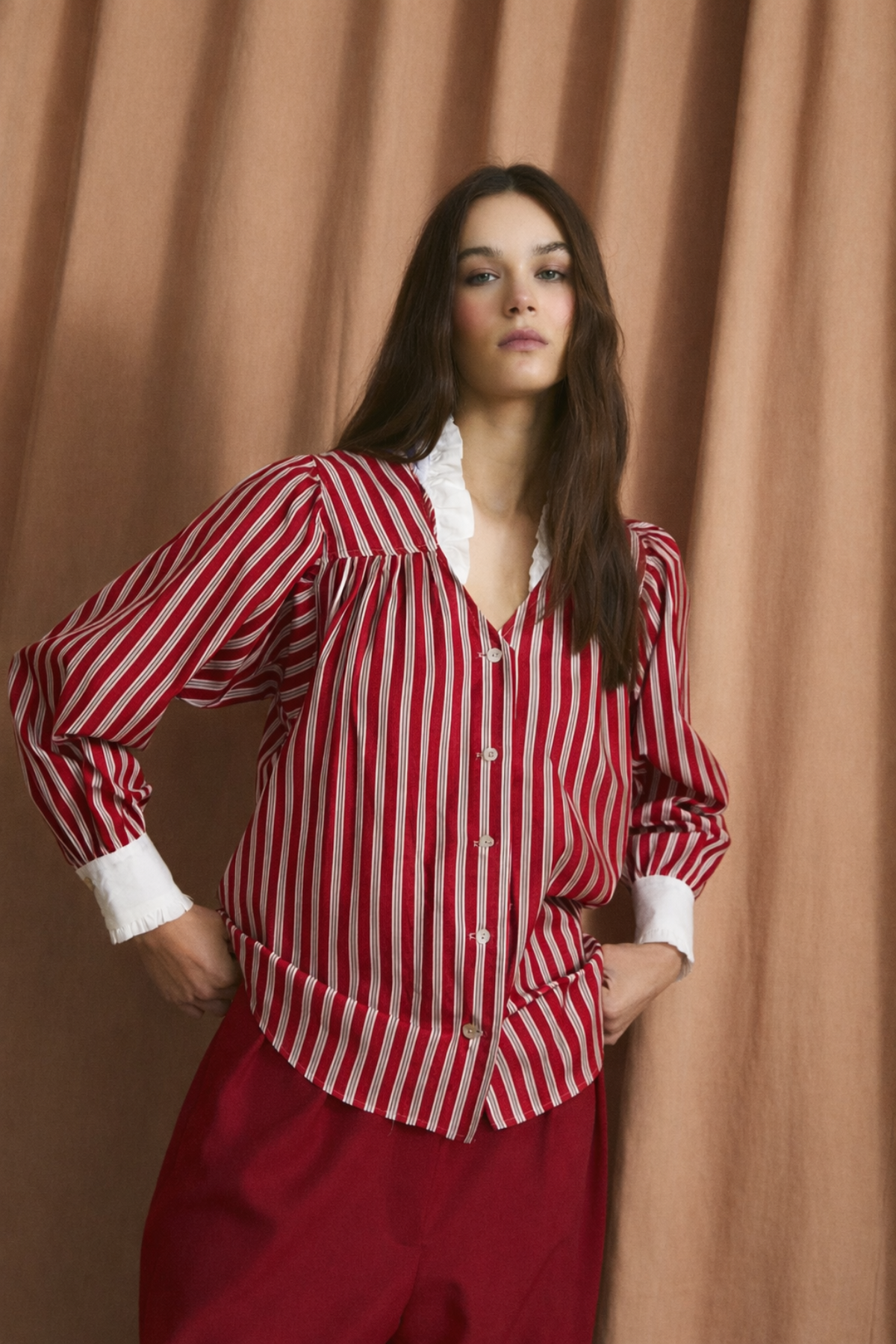 BLUSA CAMILA MINIRAYA ROJO