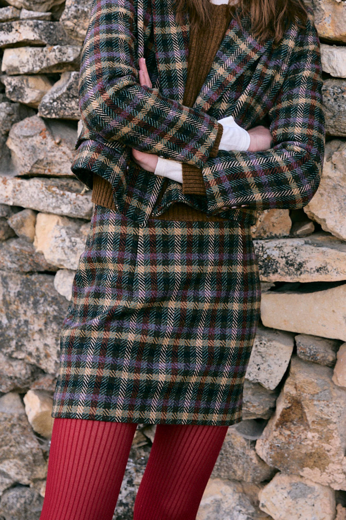 MINI CHECKED PURPLE SKIRT