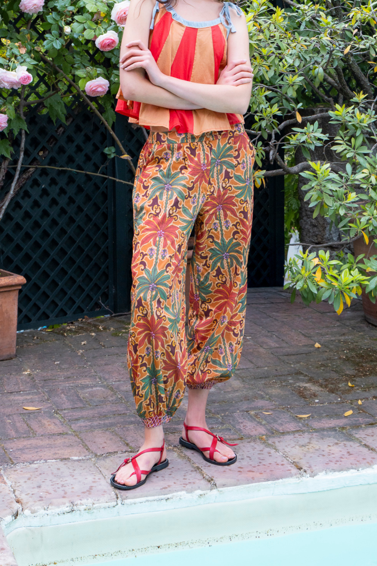 PANTALON TULA PALMAS TEJA
