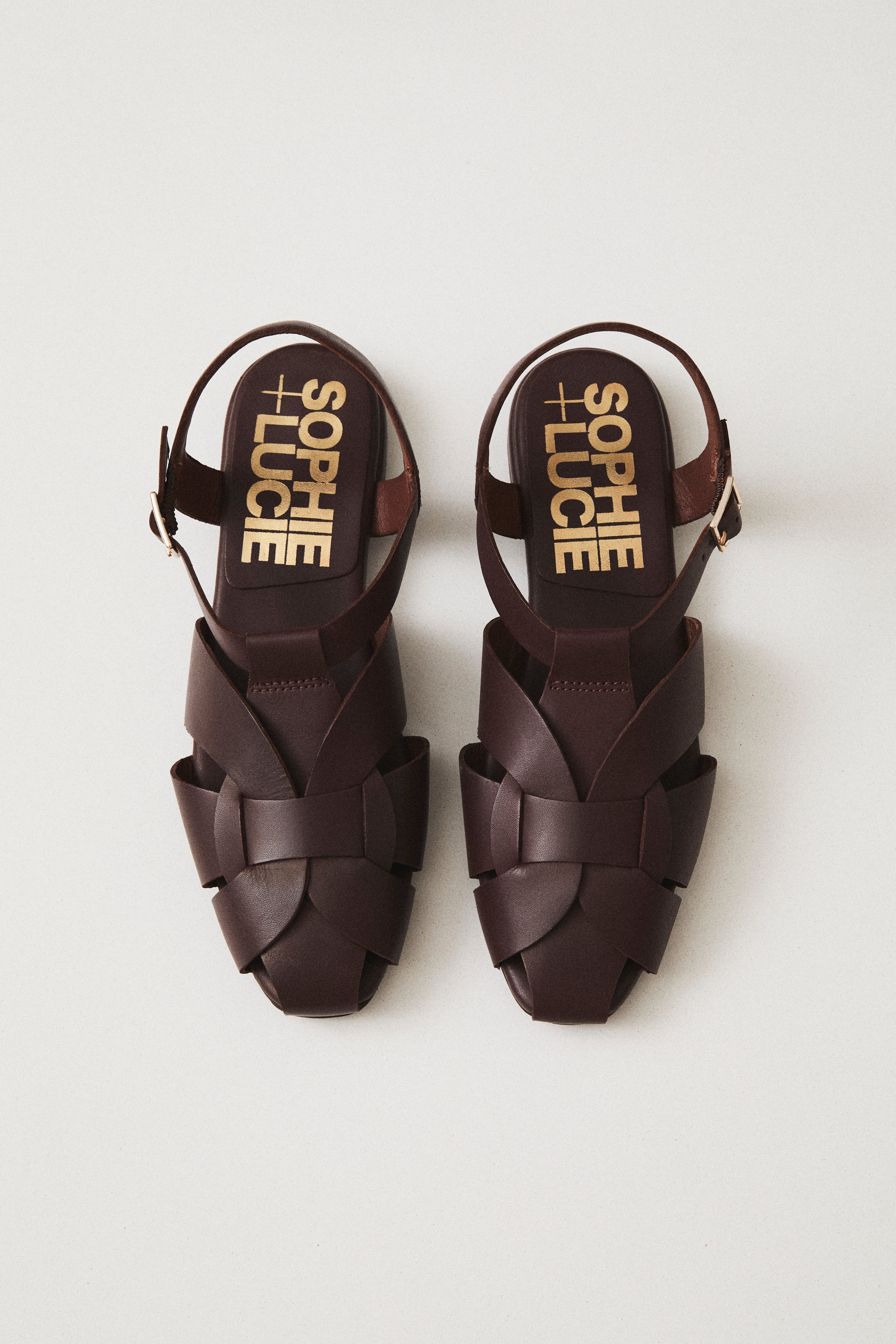 NAPOLES SANDALES EN CUIR MARRON