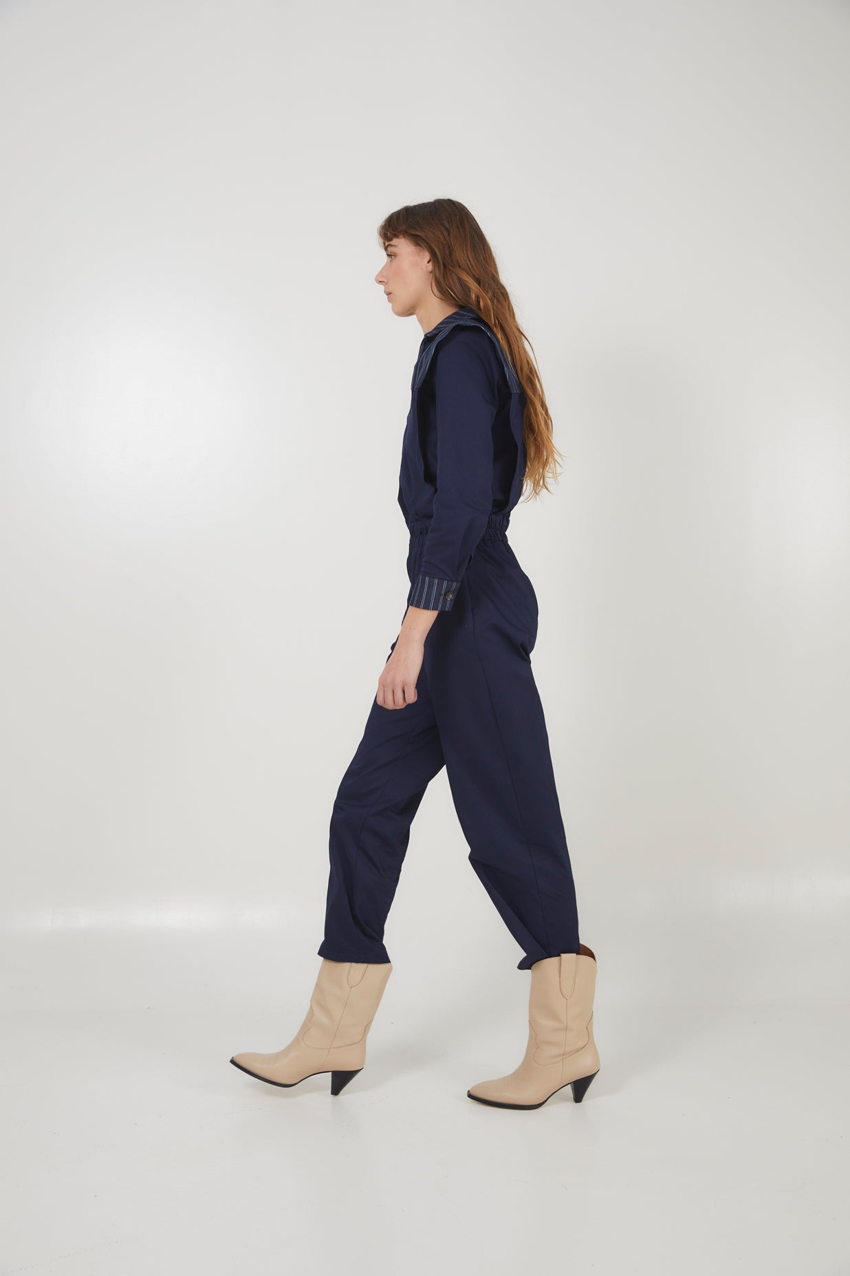 FONTI DENIM STRIPE BLUE JUMPSUIT