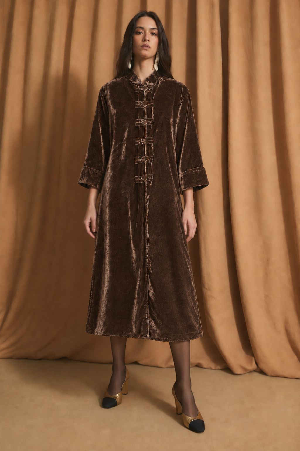 JAPON VELVET TAUPE COAT