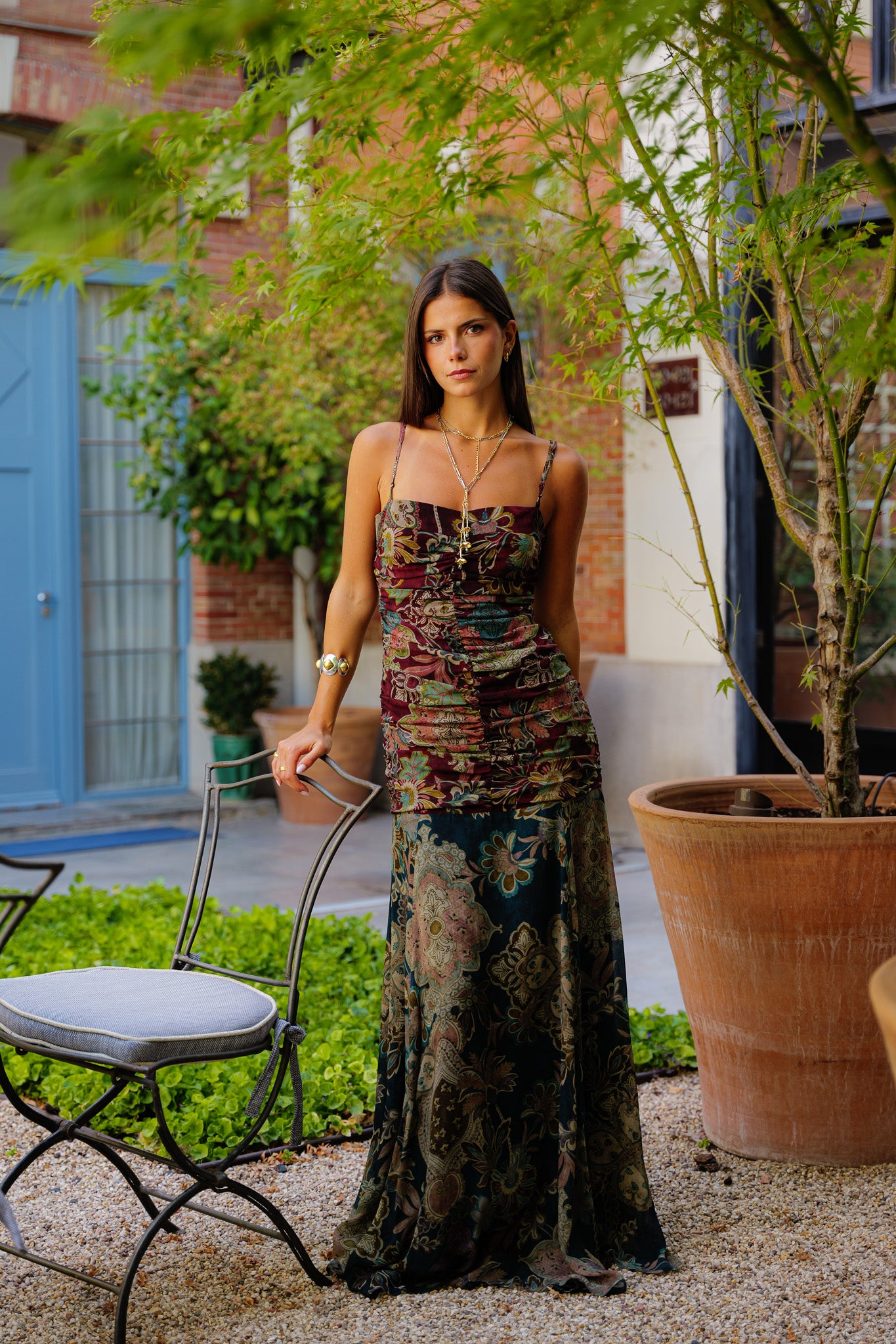 VESTIDO JANE DAMASCO BICOLOR