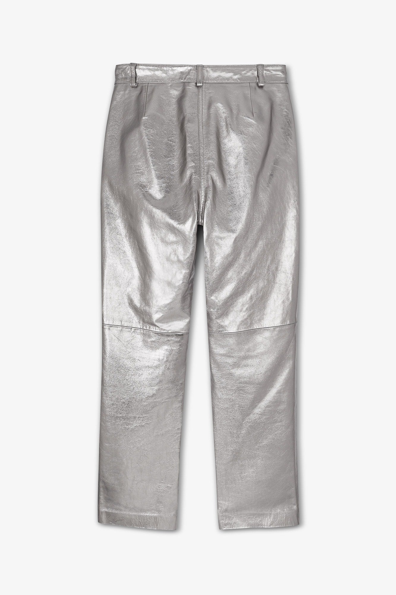 PETE LEATHER SILVER TROUSERS