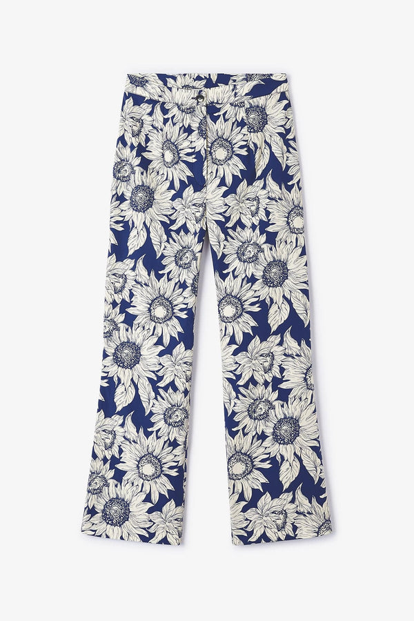 SIXTY CROP SUNFLOWER BLUE TROUSERS