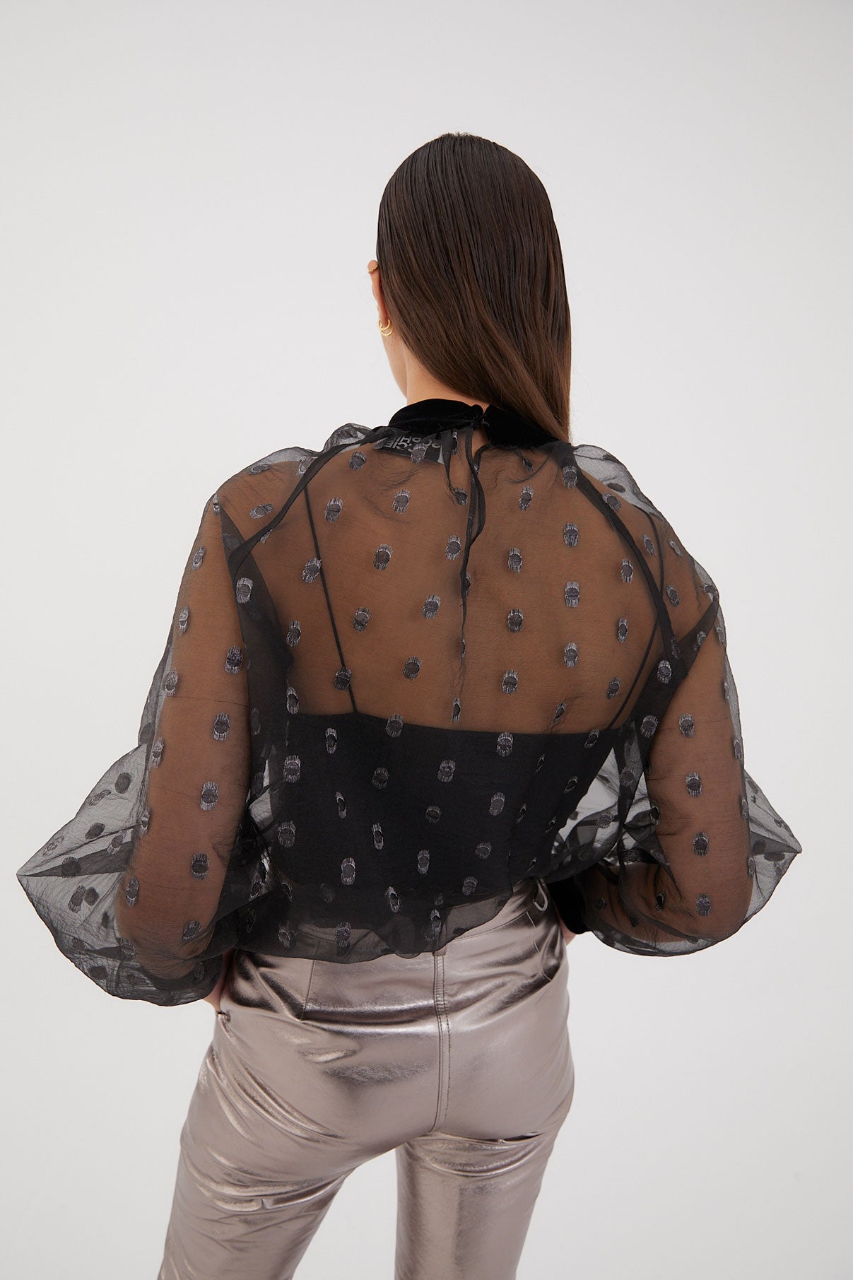 LALI PLUMETI SILVER BLOUSE