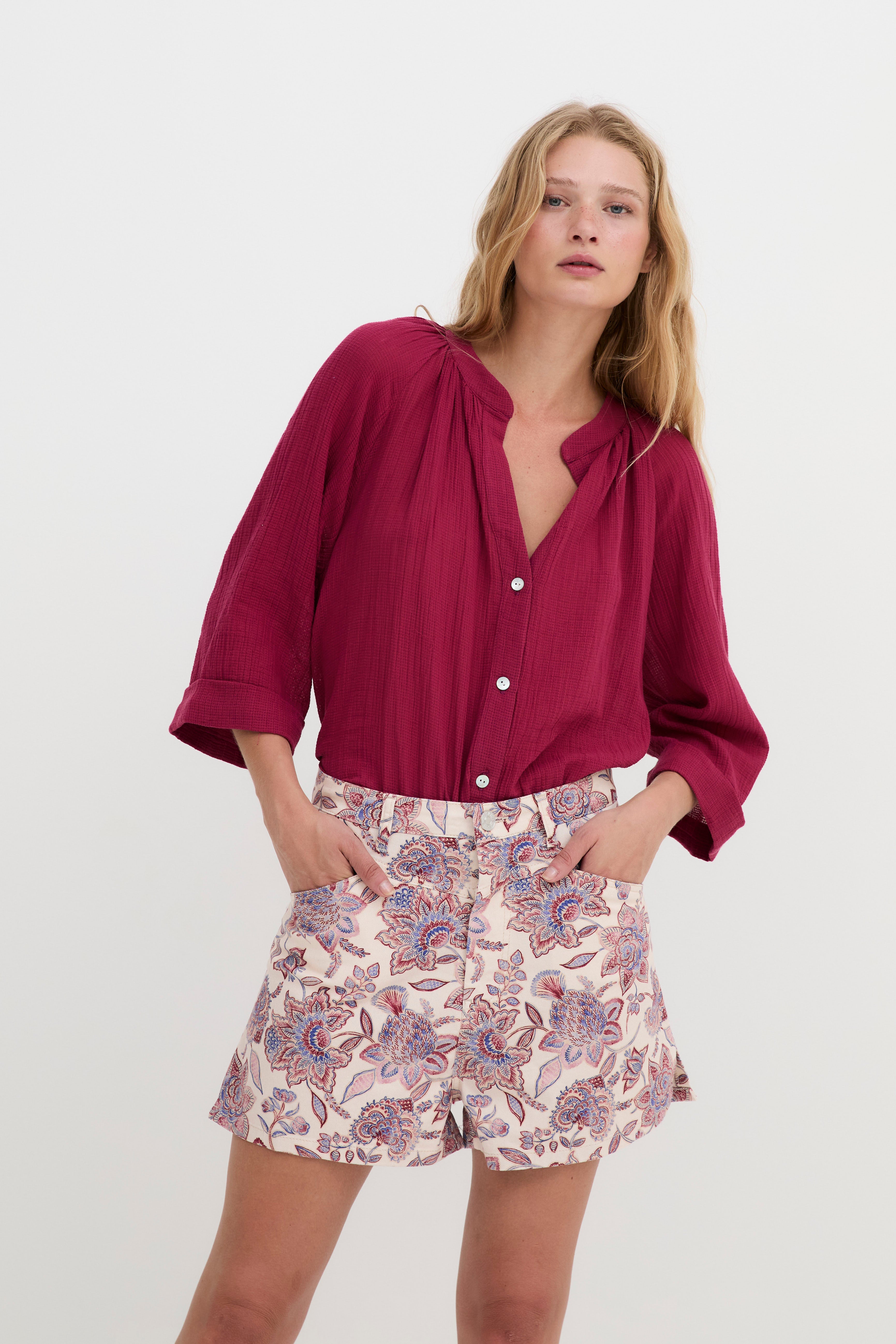 BLUSA MOLLI ARRUGUILLA CEREZA