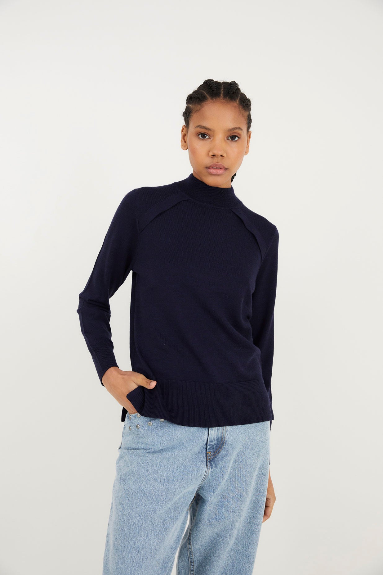 PESTAÑA KNITTED NAVY JUMPER