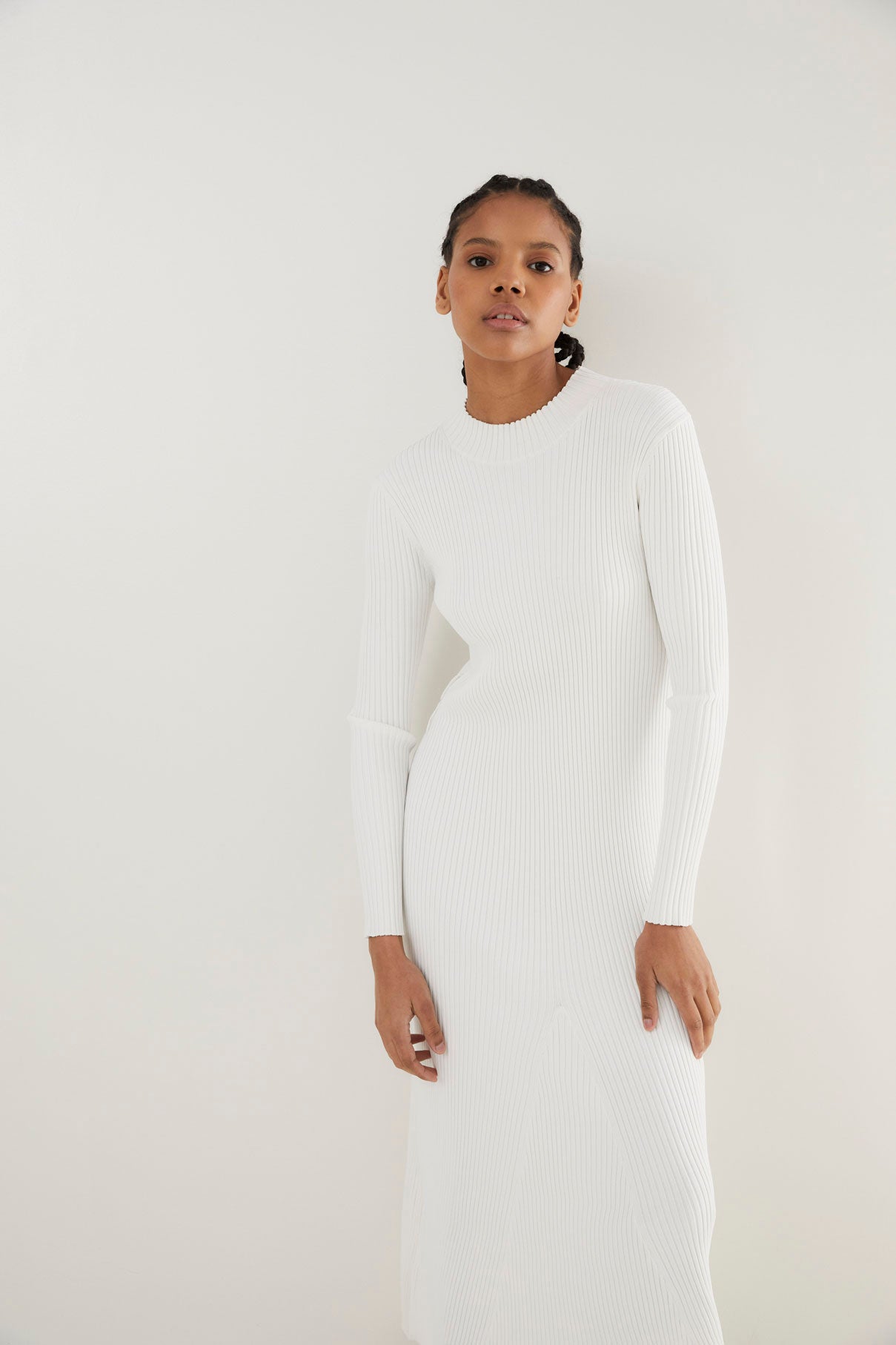 ALEJANDRA KNITTED ECRU DRESS