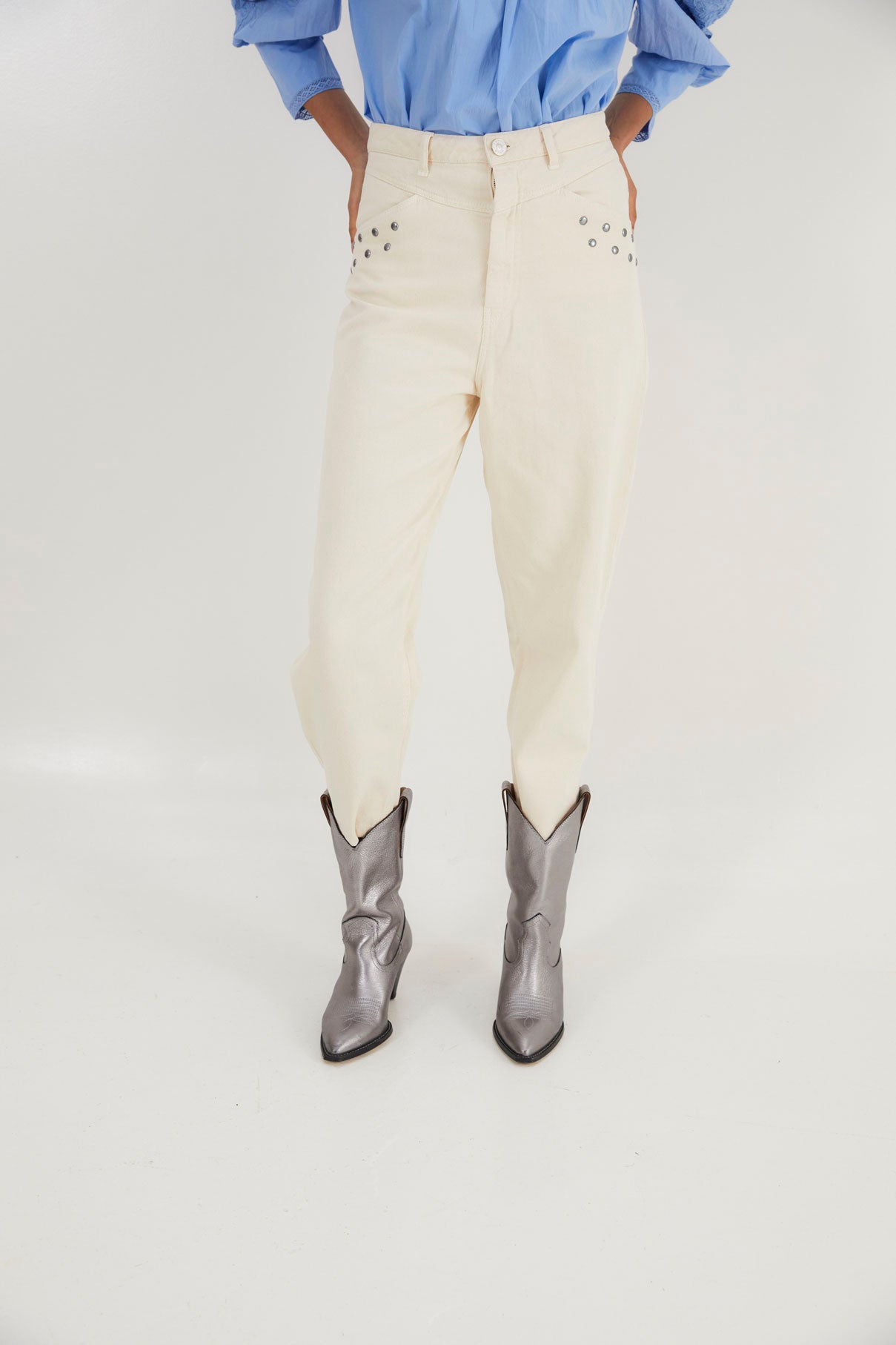 COWBOY METALLIC LEATHER BOOTS