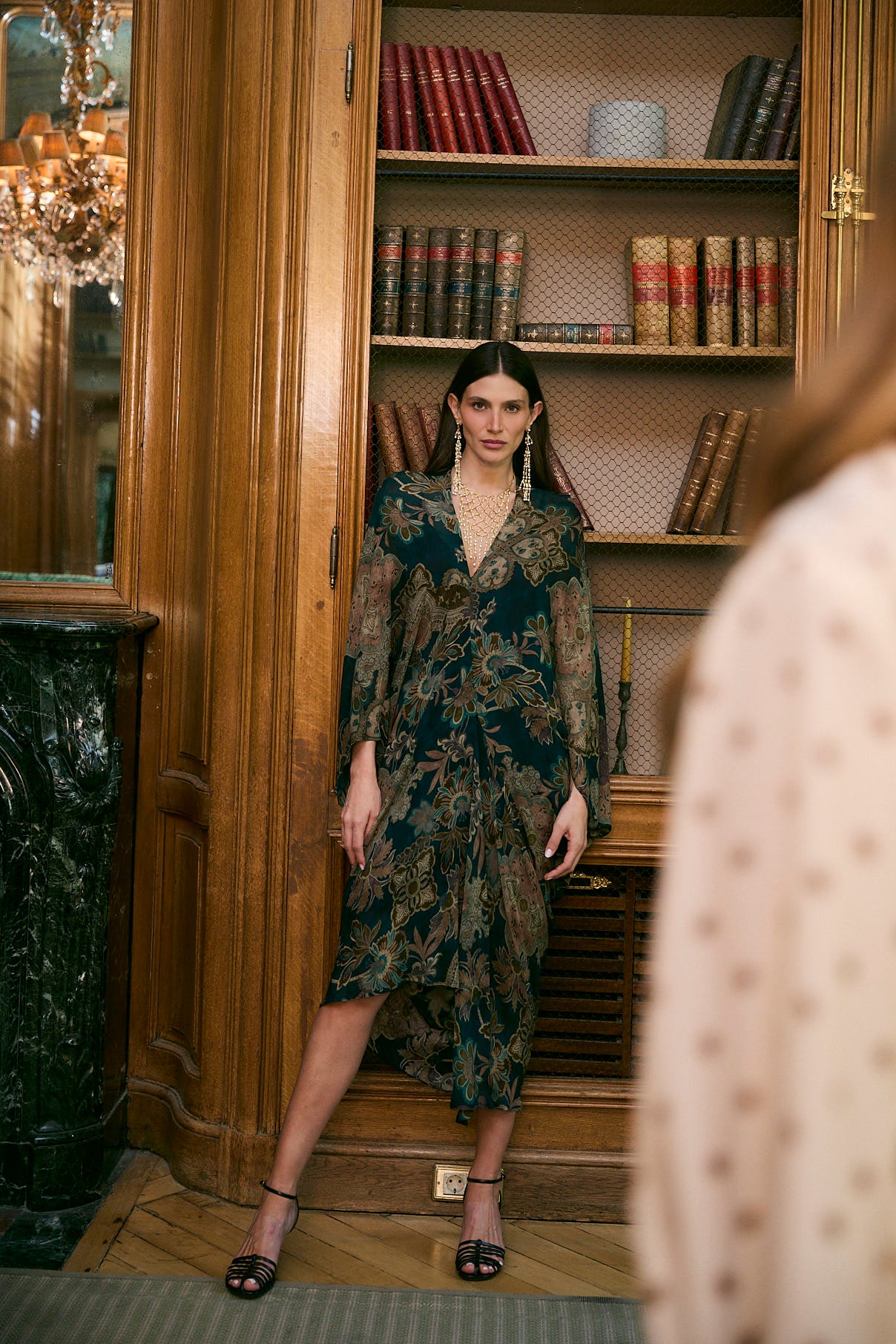 VESTIDO VERO DAMASCO PETROLEO