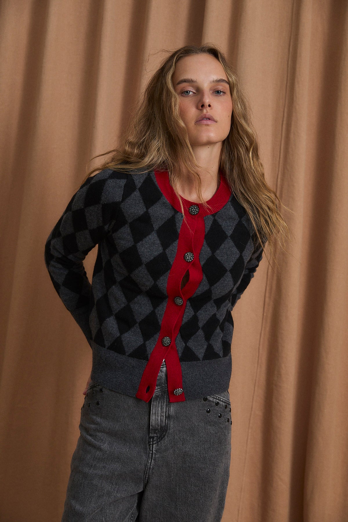 CHAQUETA ARLEQUIN PUNTO GRIS